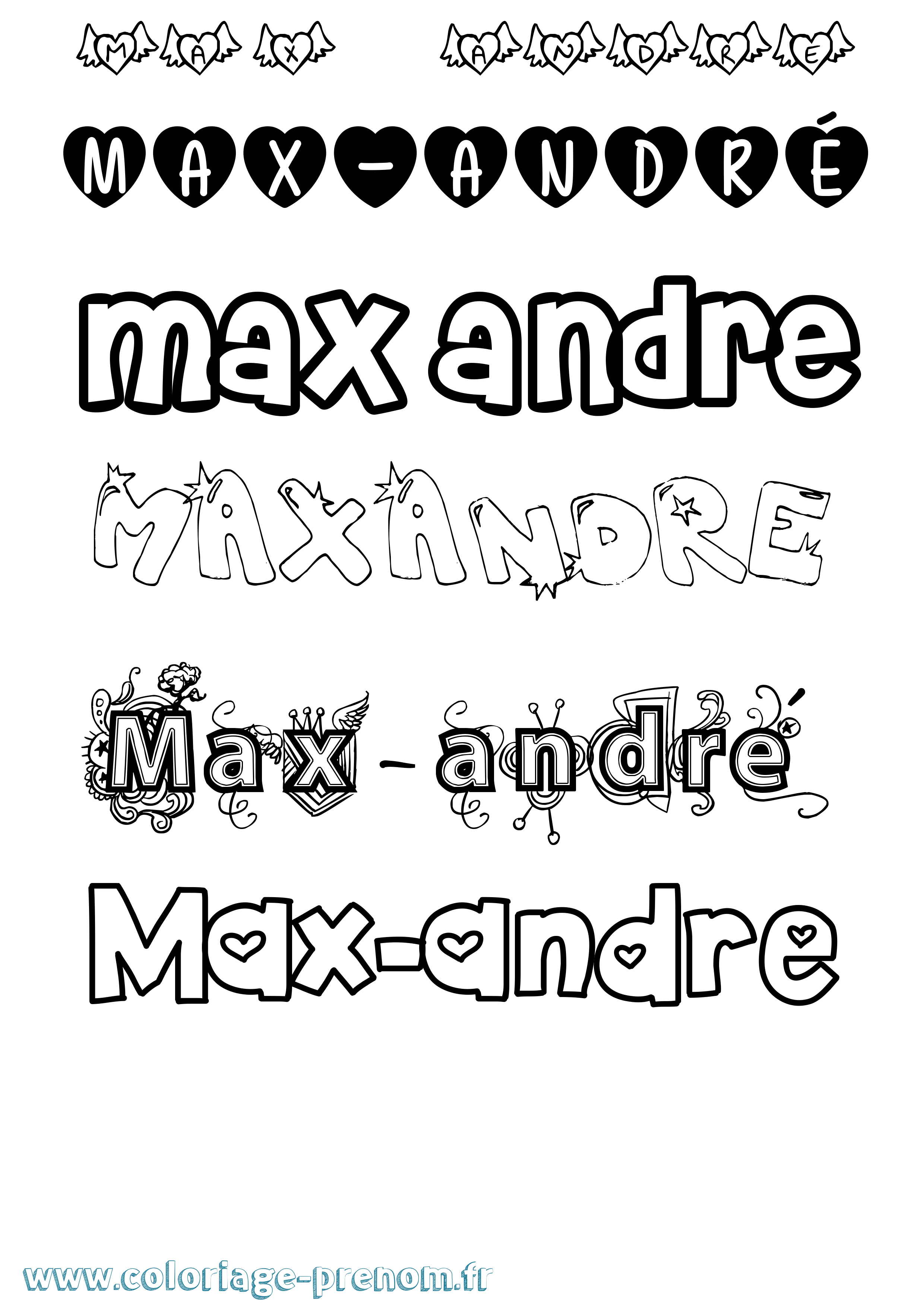 Coloriage prénom Max-André Girly