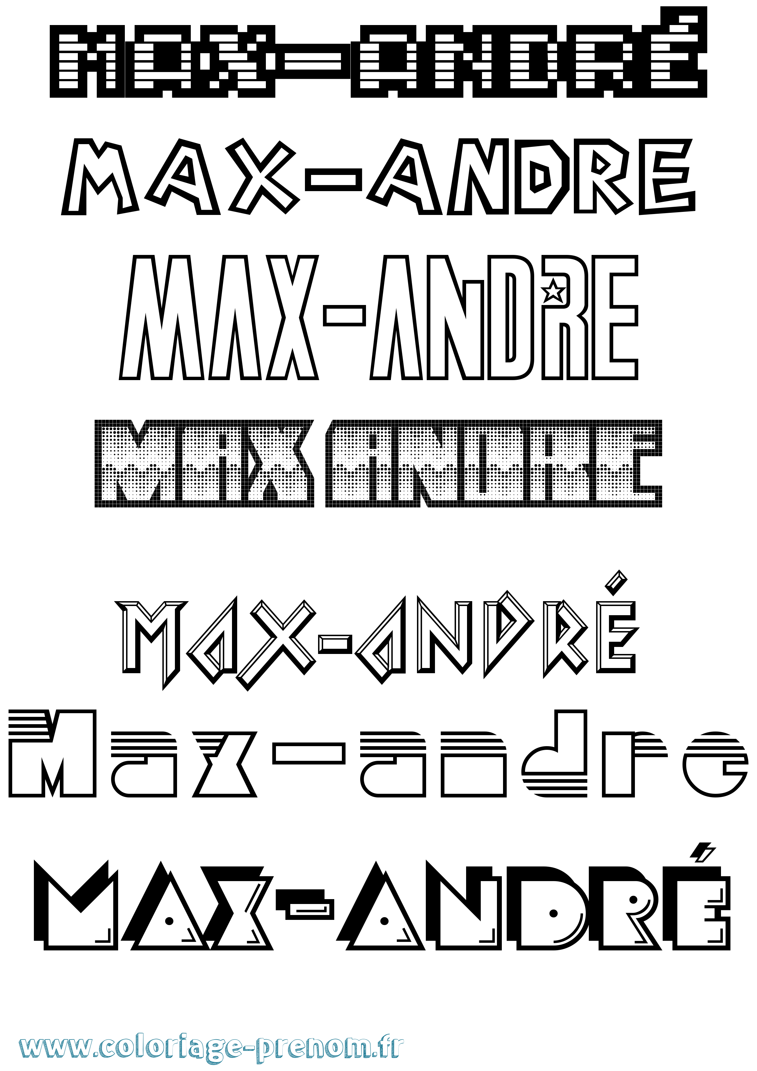 Coloriage prénom Max-André Jeux Vidéos