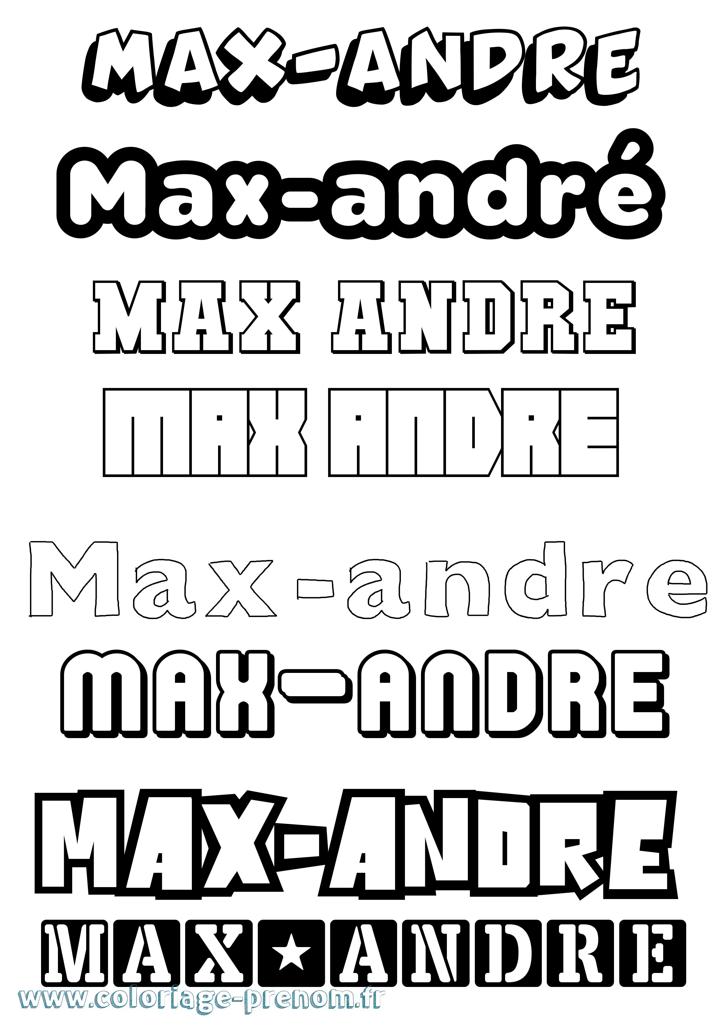 Coloriage prénom Max-André Simple