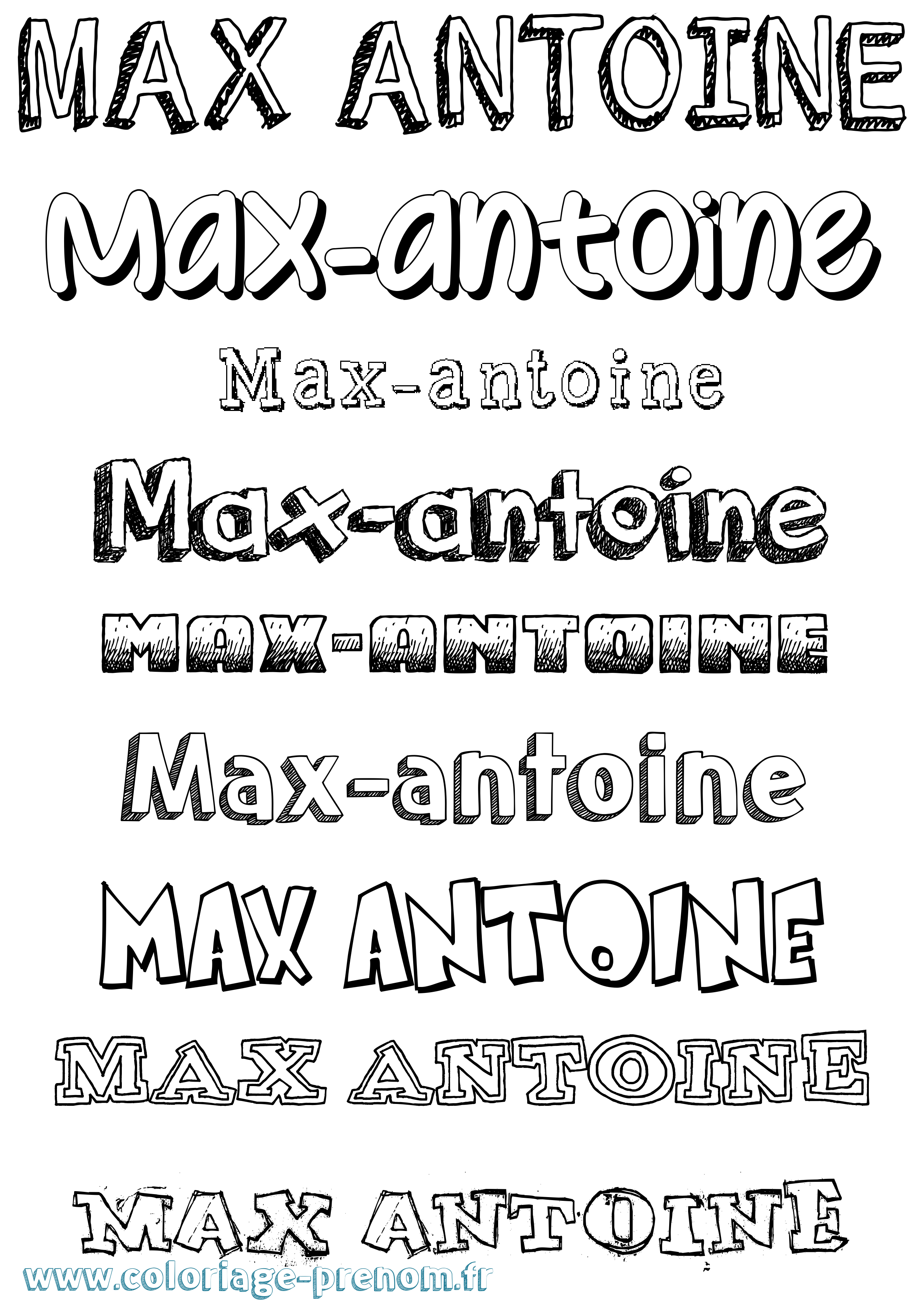 Coloriage prénom Max-Antoine Dessiné
