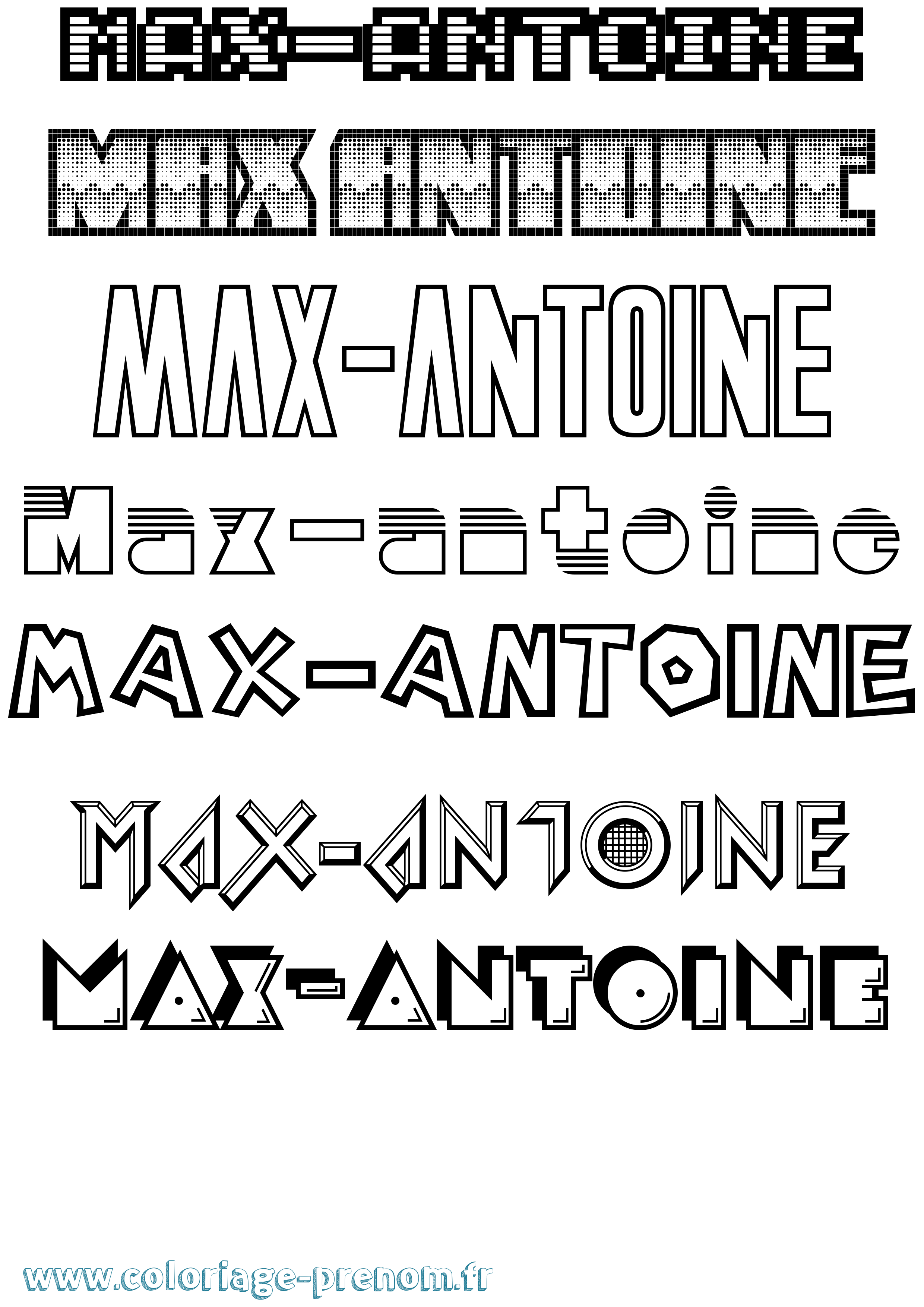 Coloriage prénom Max-Antoine Jeux Vidéos