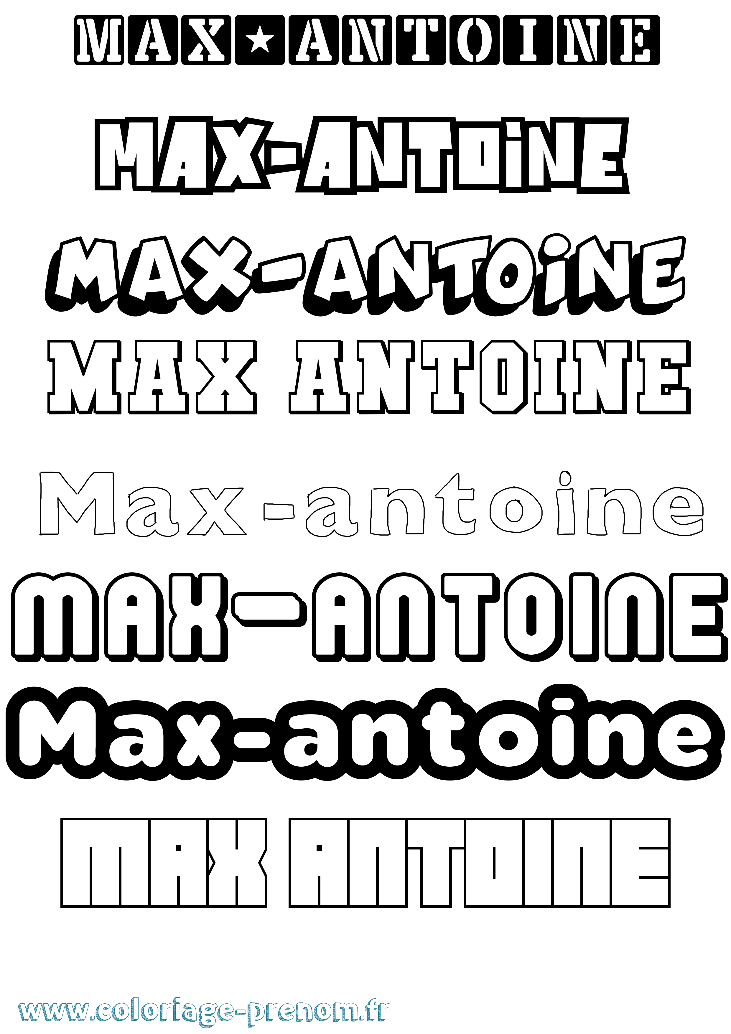 Coloriage prénom Max-Antoine Simple