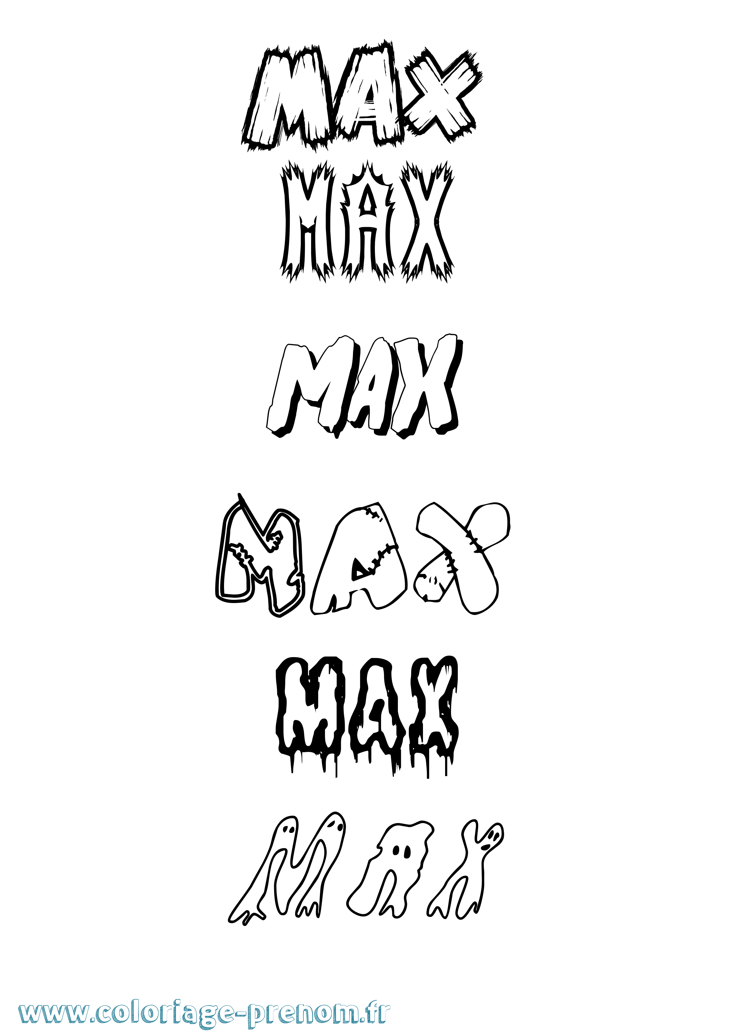 Coloriage Max Frisson Coloriage prénom Max Frisson