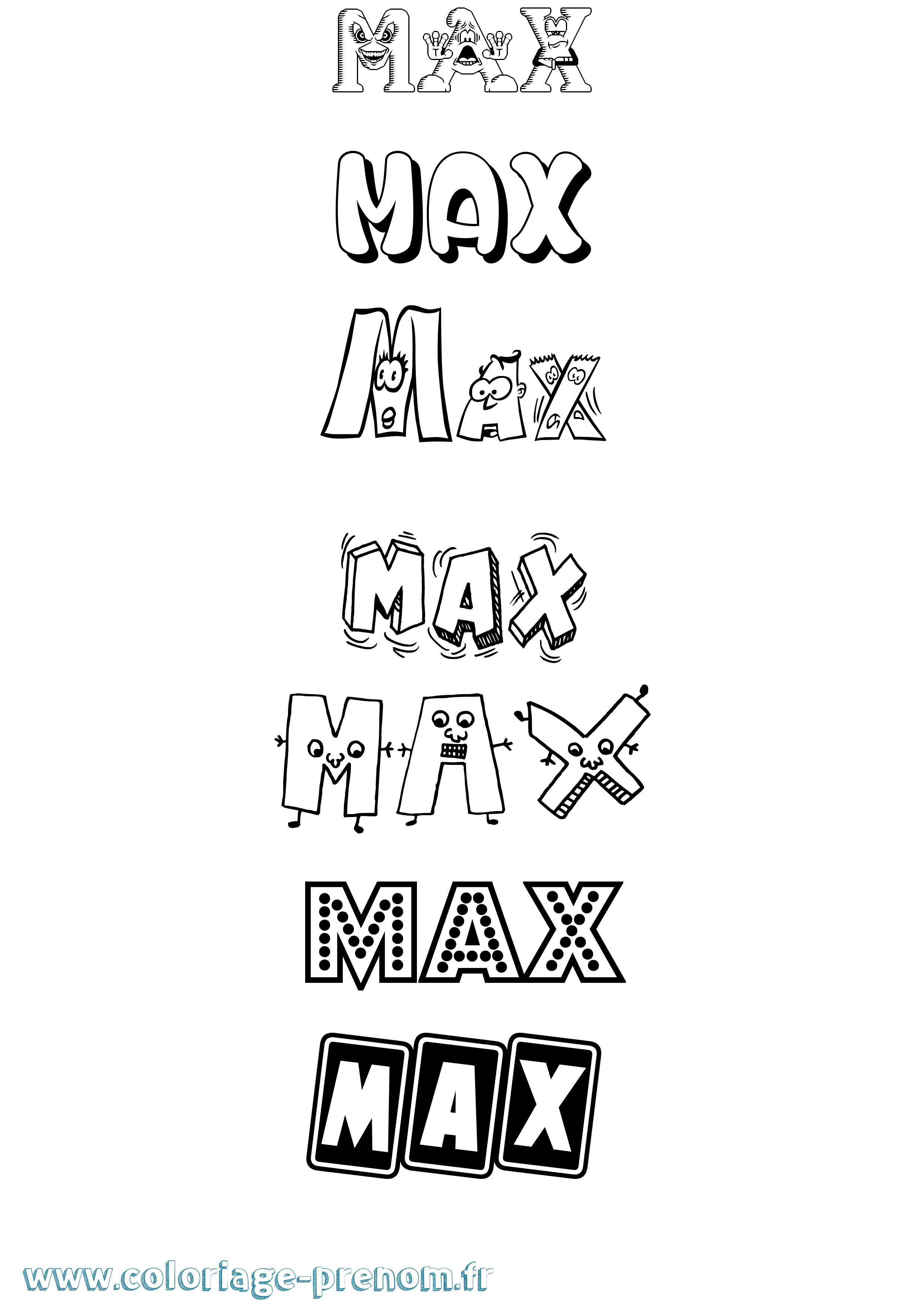 Coloriage Max Fun Coloriage prénom Max Fun
