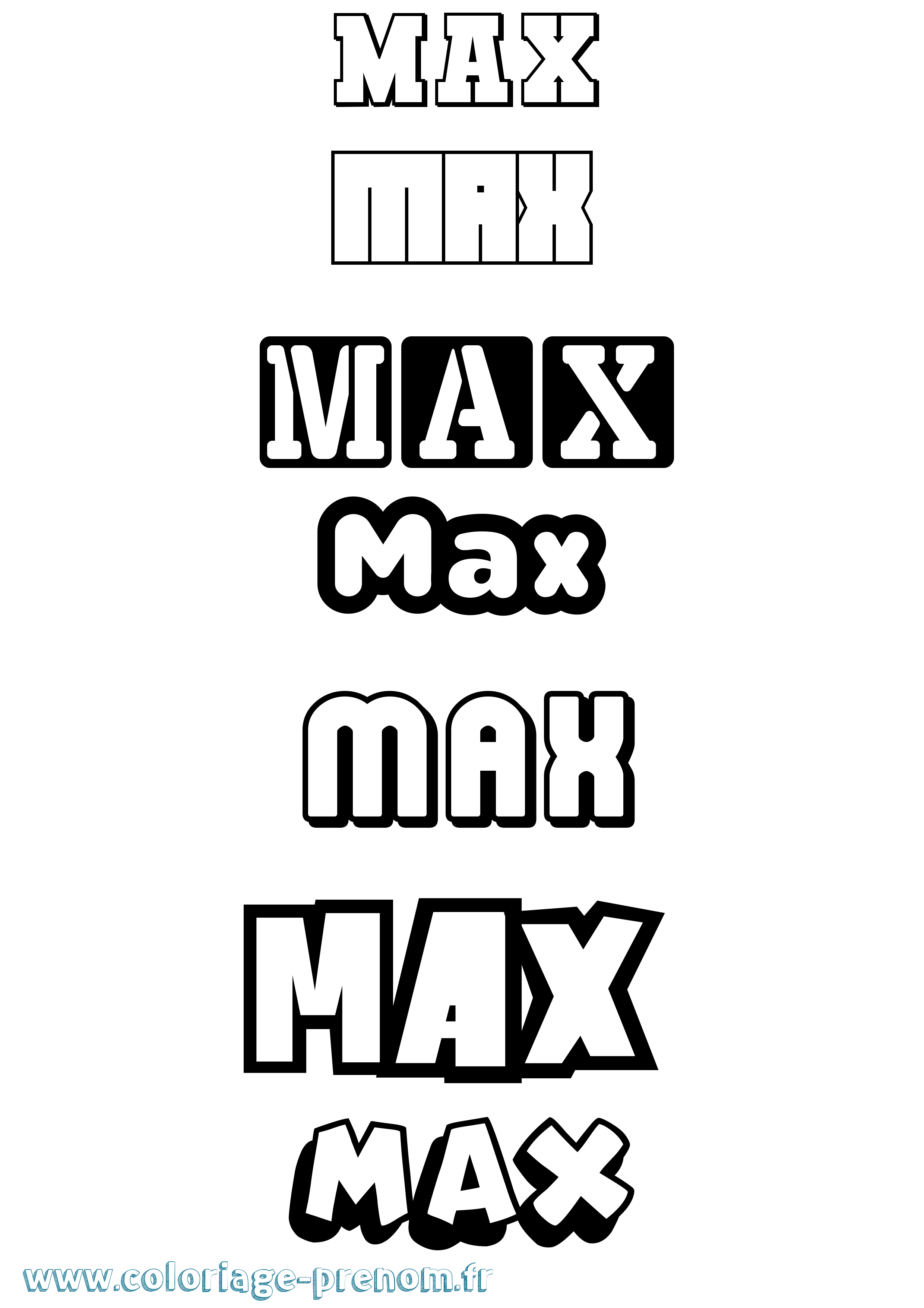 Coloriage prénom Max Simple