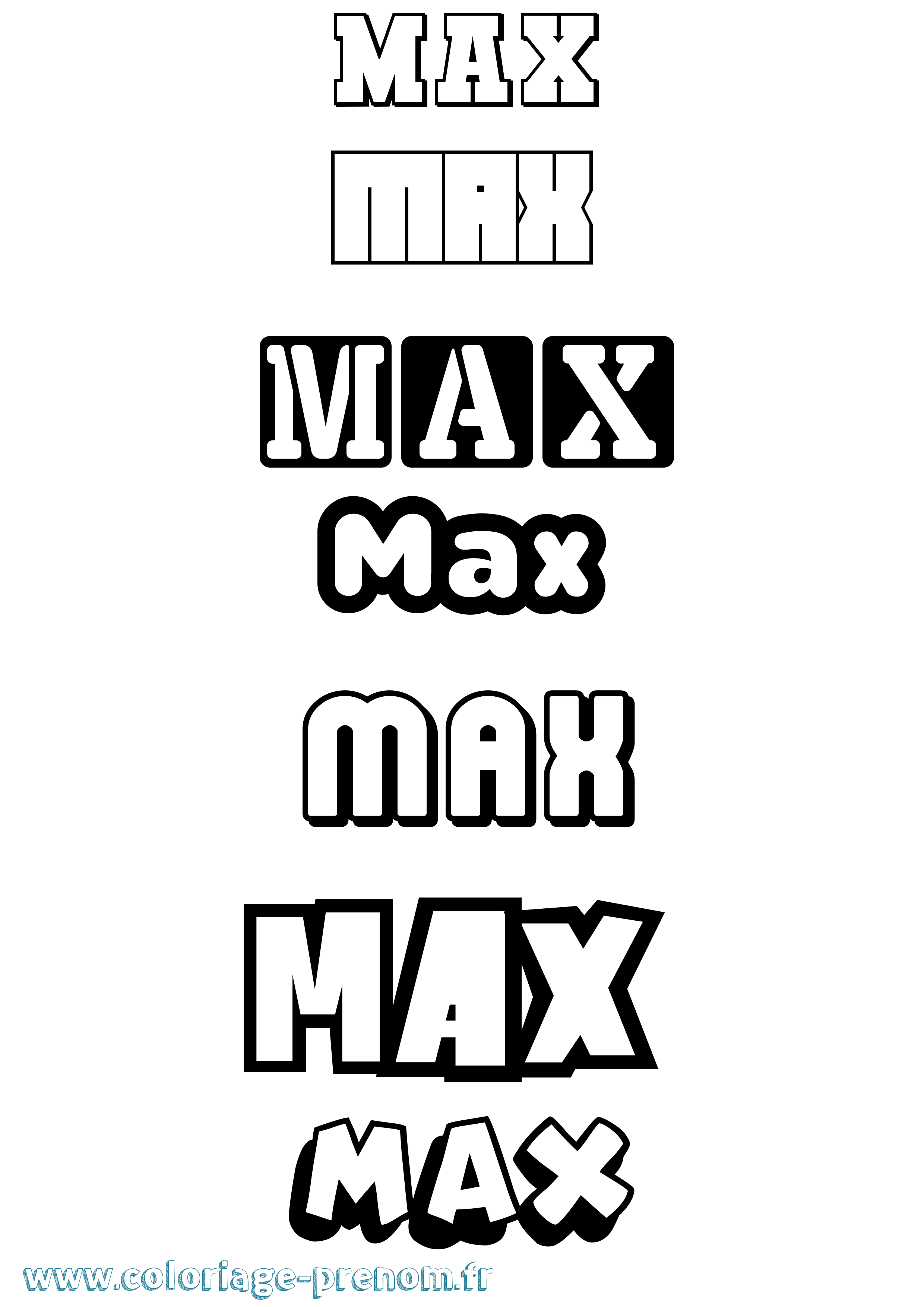 Coloriage Max Simple Coloriage prénom Max Simple