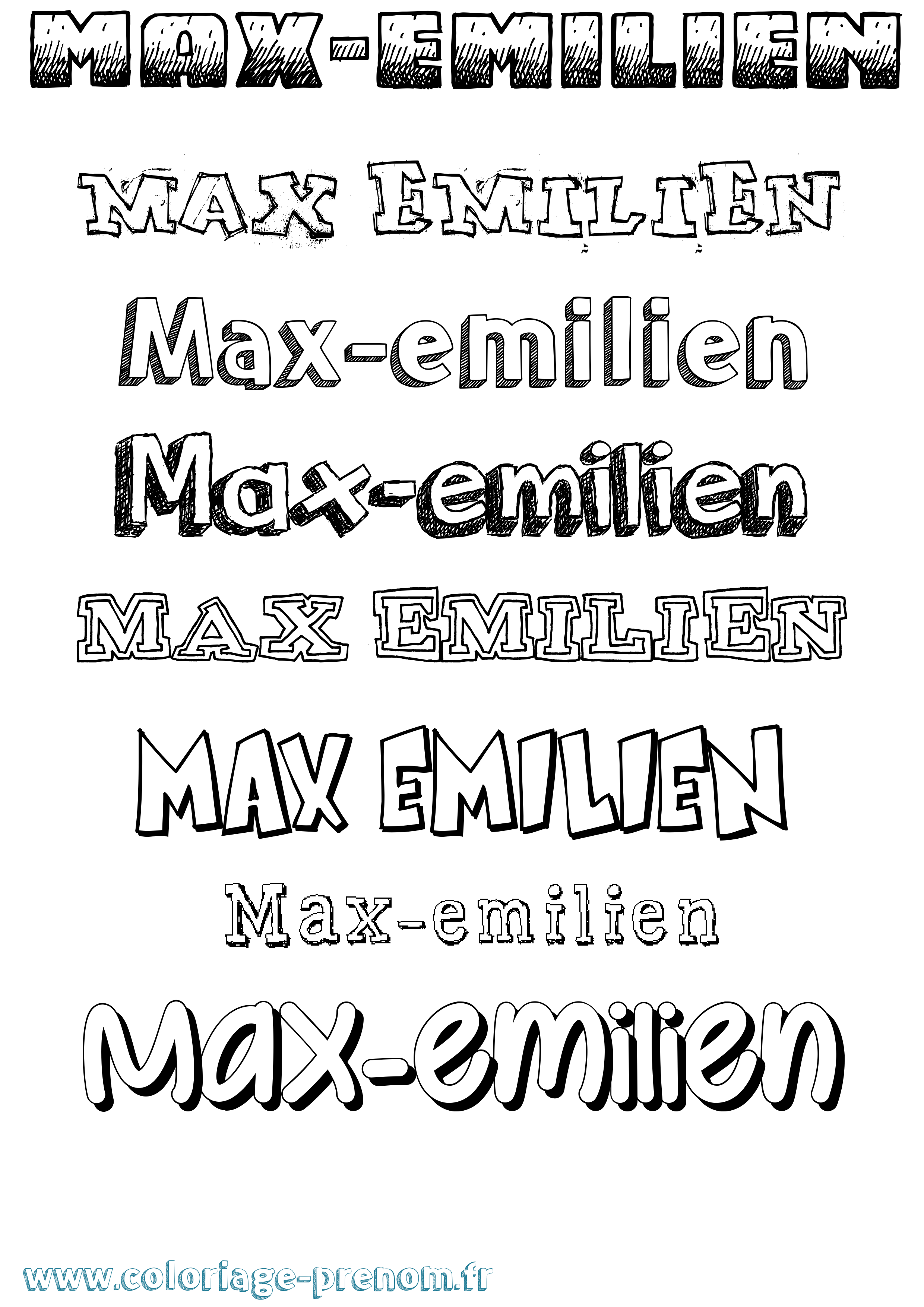 Coloriage prénom Max-Emilien Dessiné