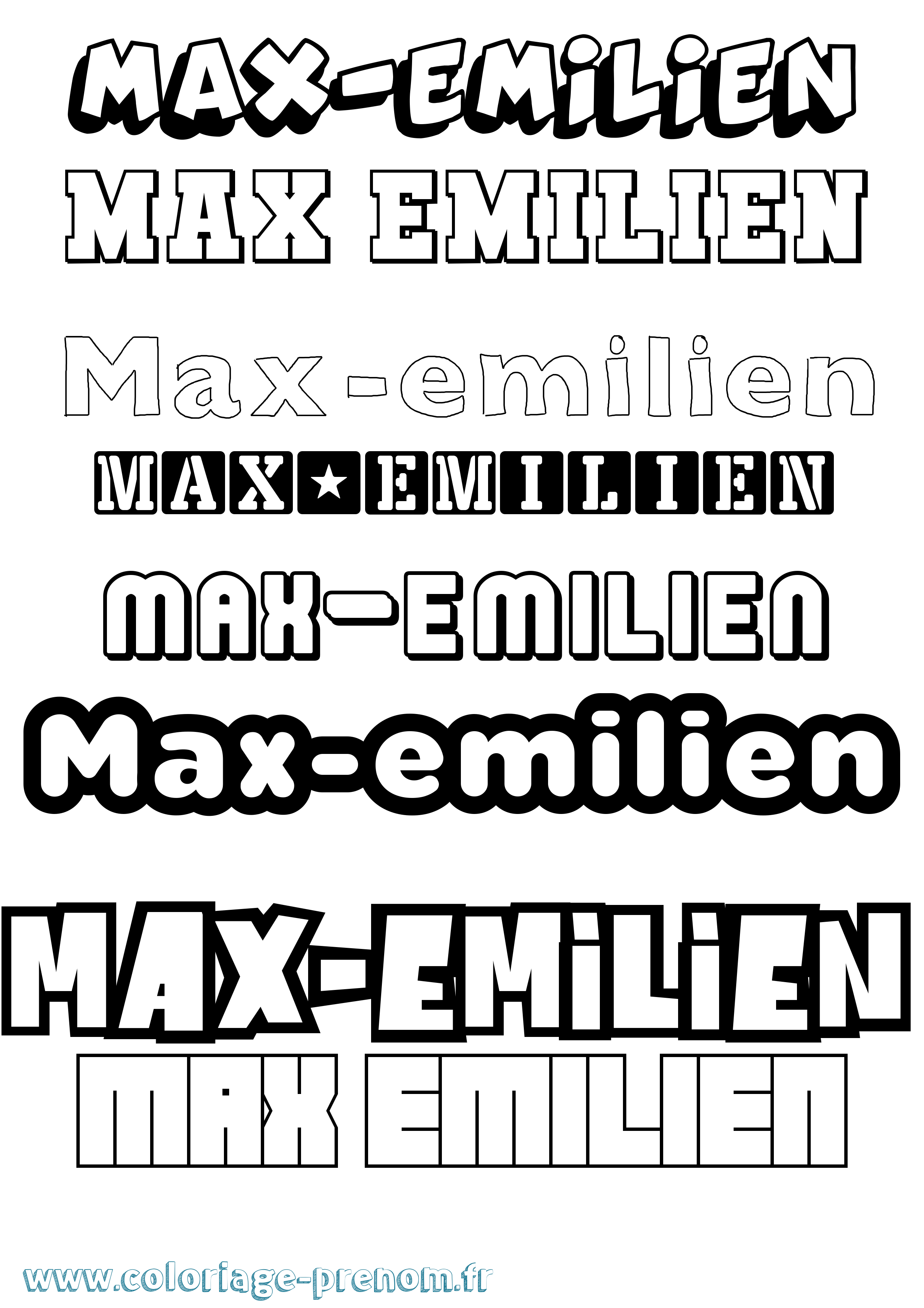 Coloriage prénom Max-Emilien Simple
