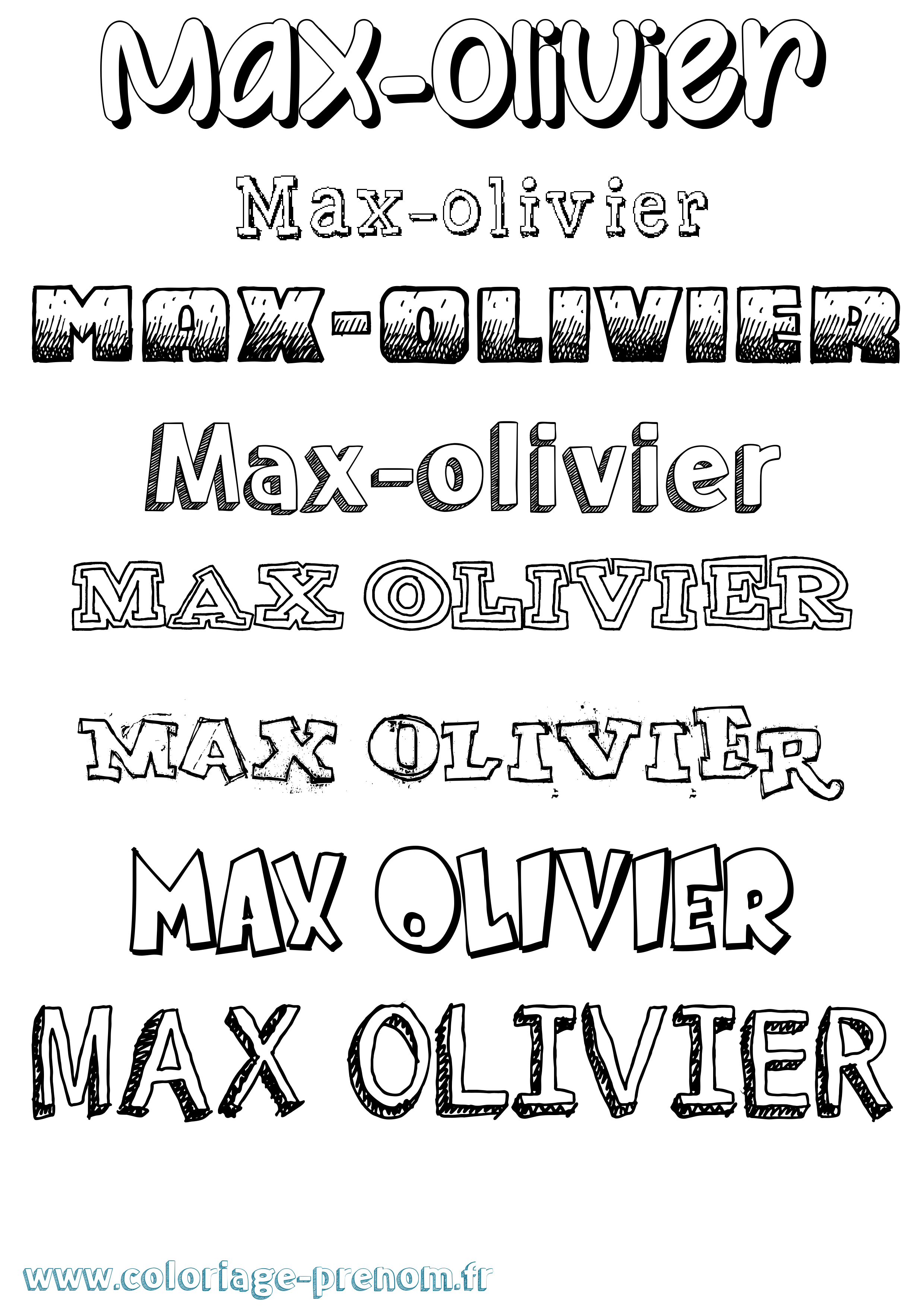 Coloriage prénom Max-Olivier Dessiné