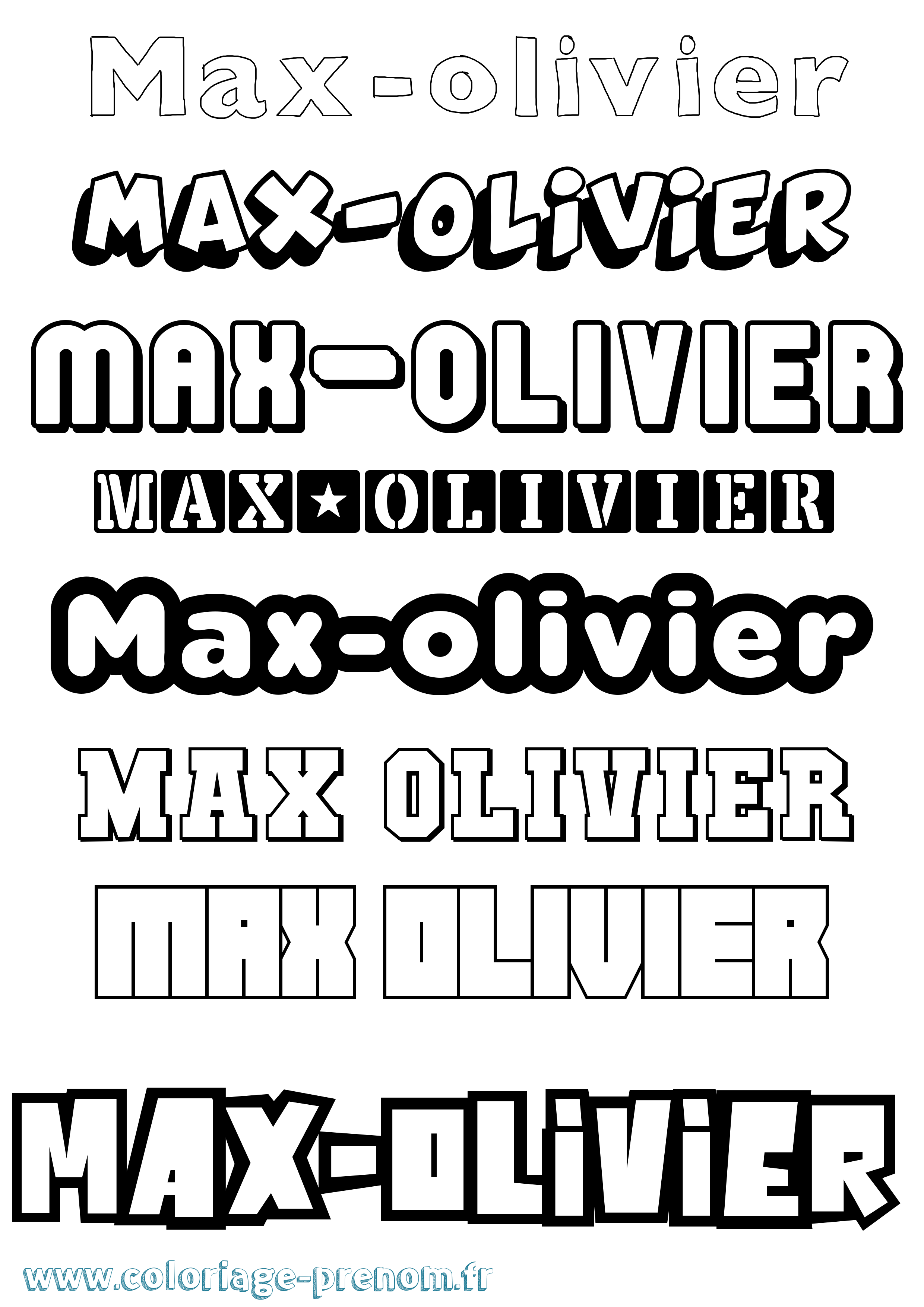 Coloriage prénom Max-Olivier Simple