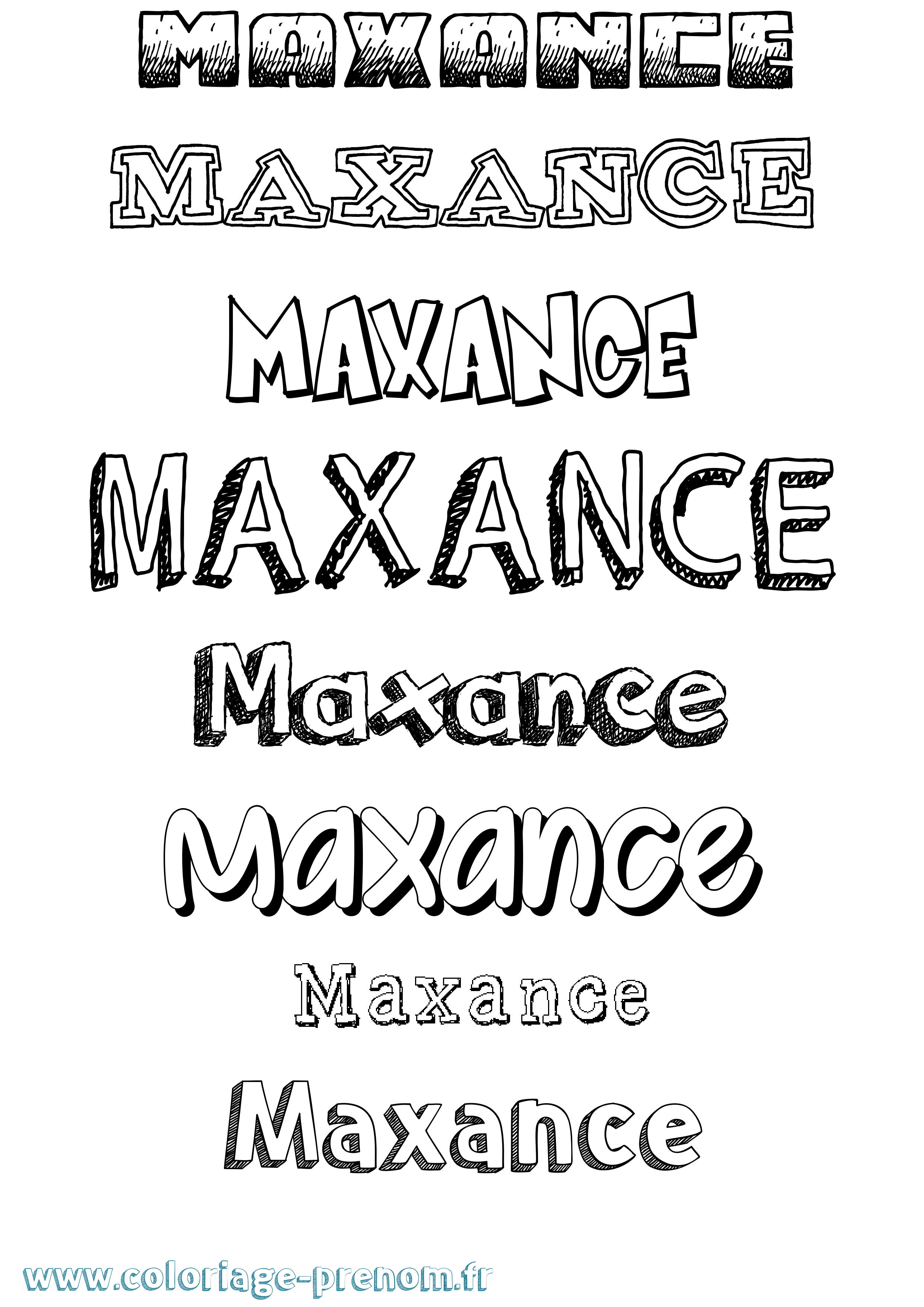 Coloriage prénom Maxance Dessiné