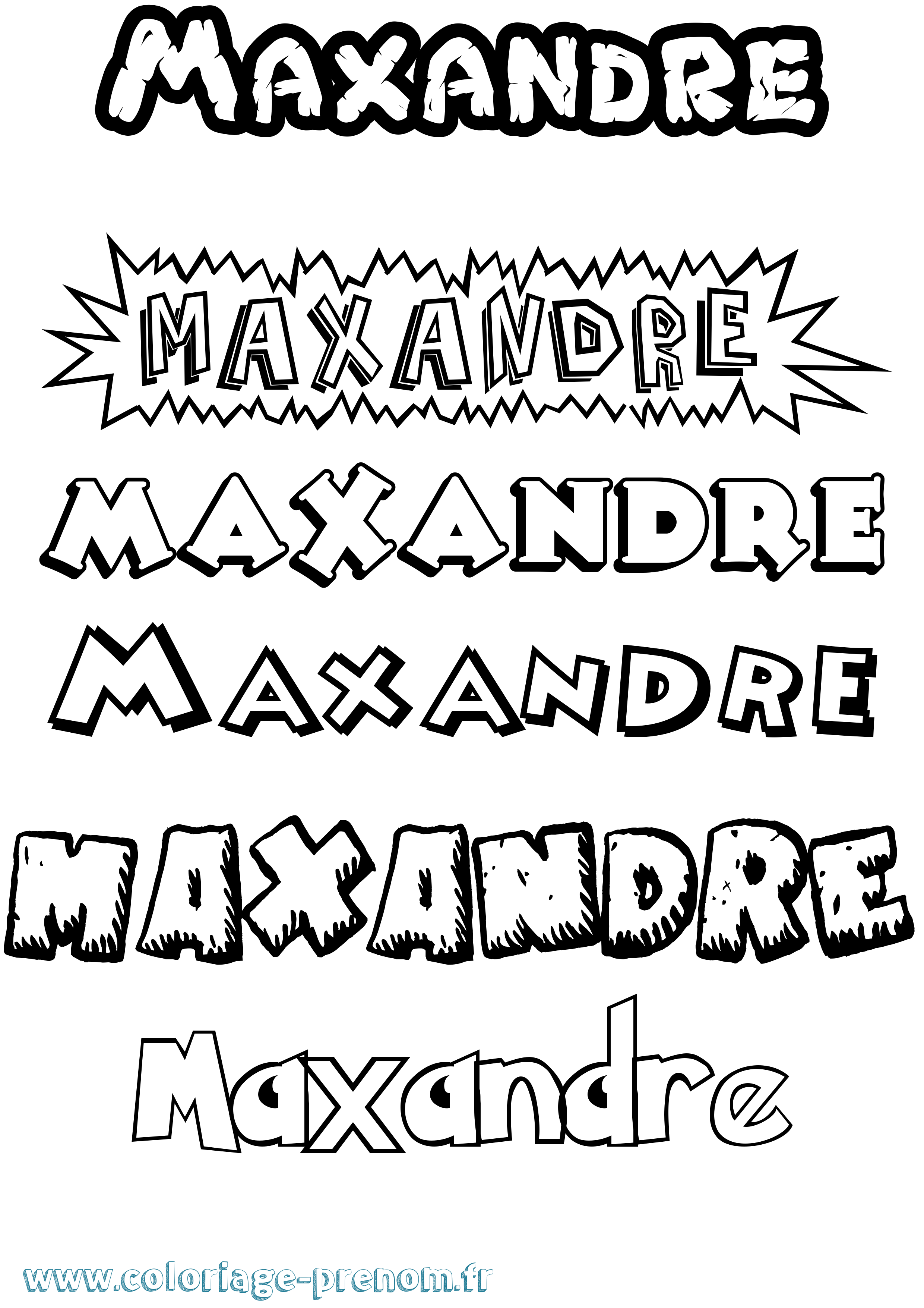 Coloriage prénom Maxandre Dessin Animé