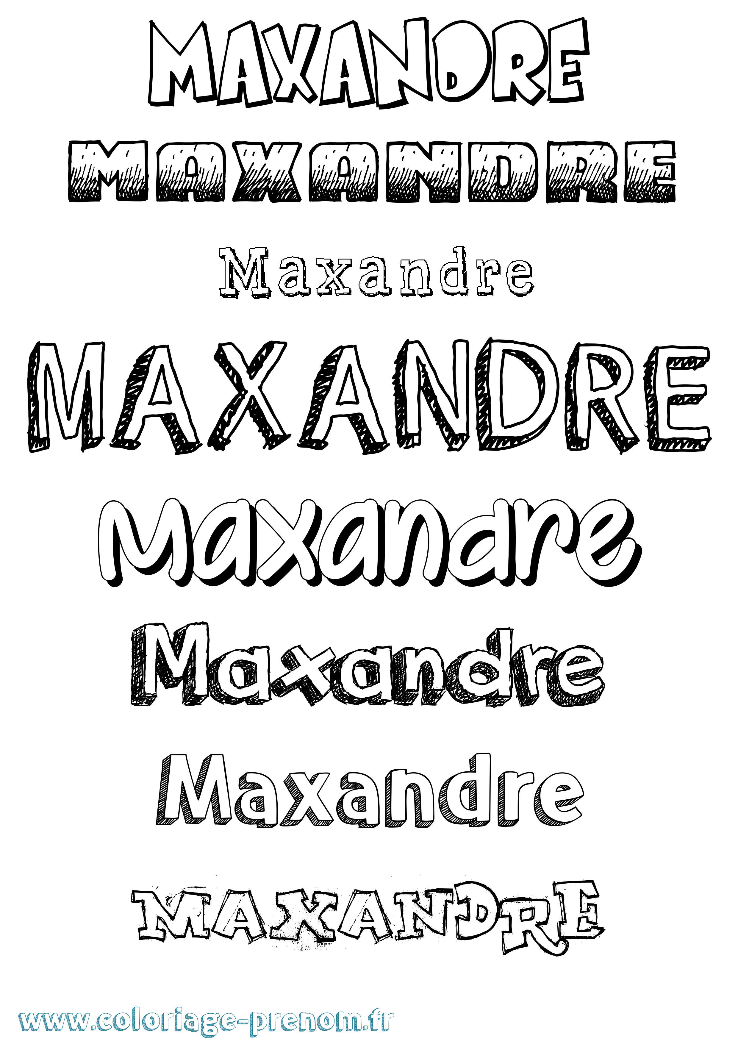 Coloriage prénom Maxandre Dessiné