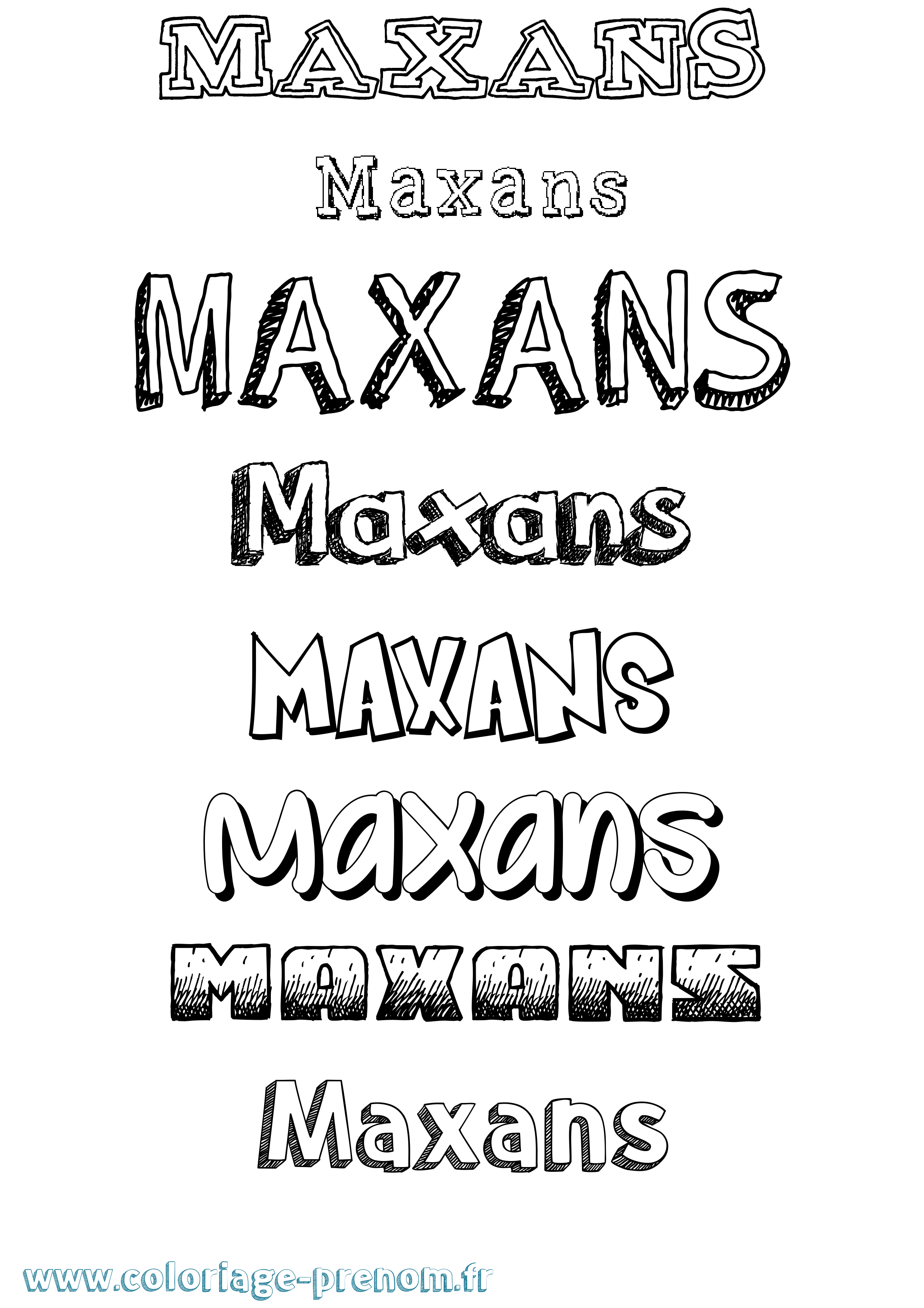 Coloriage prénom Maxans Dessiné