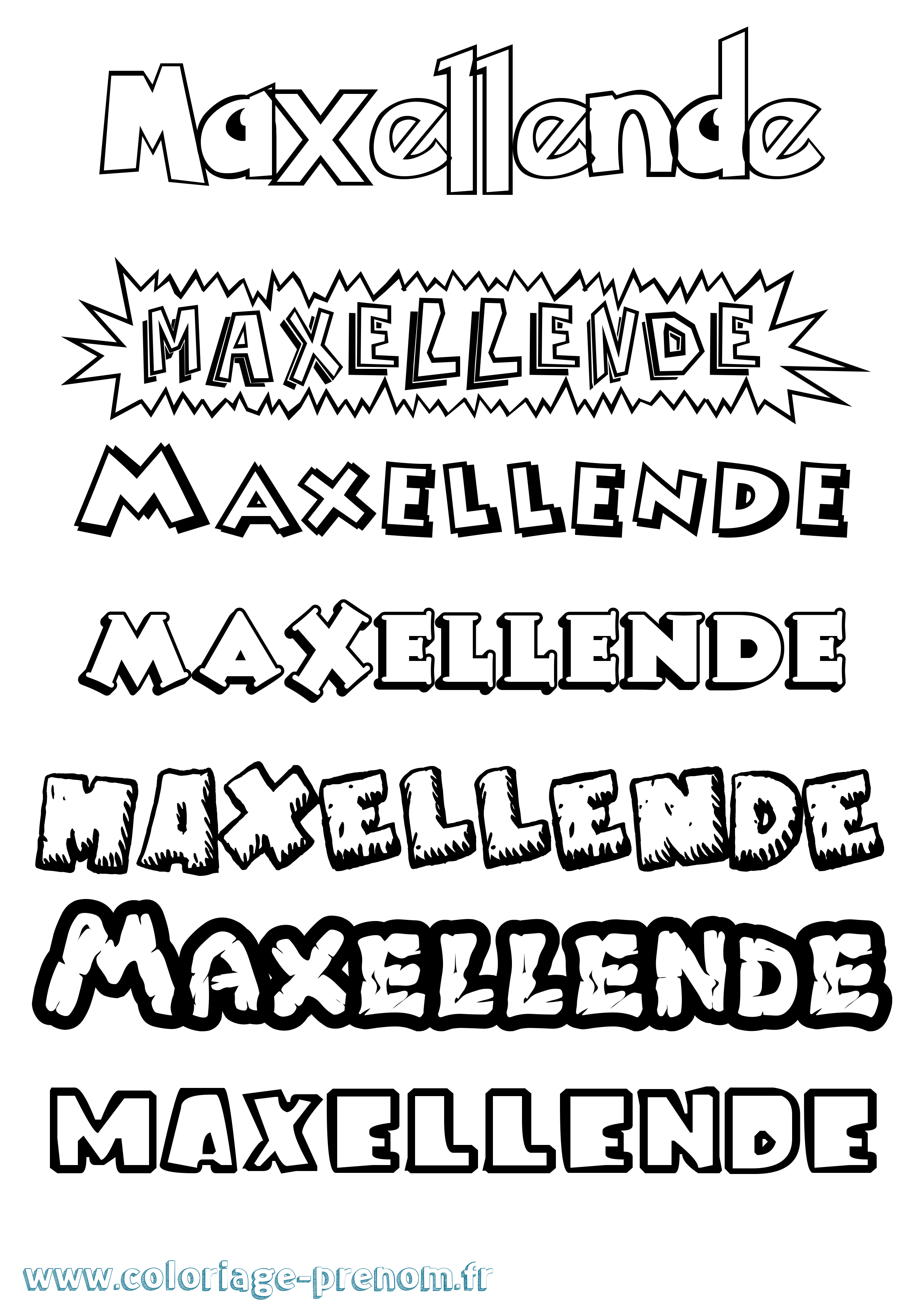 Coloriage prénom Maxellende Dessin Animé