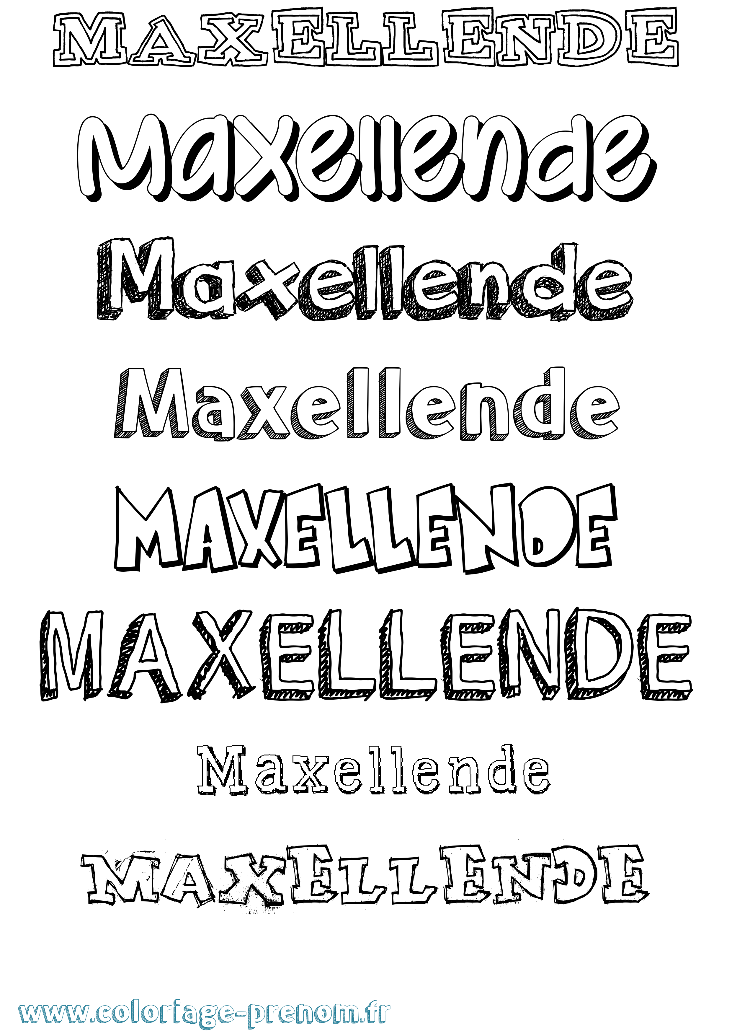 Coloriage prénom Maxellende Dessiné