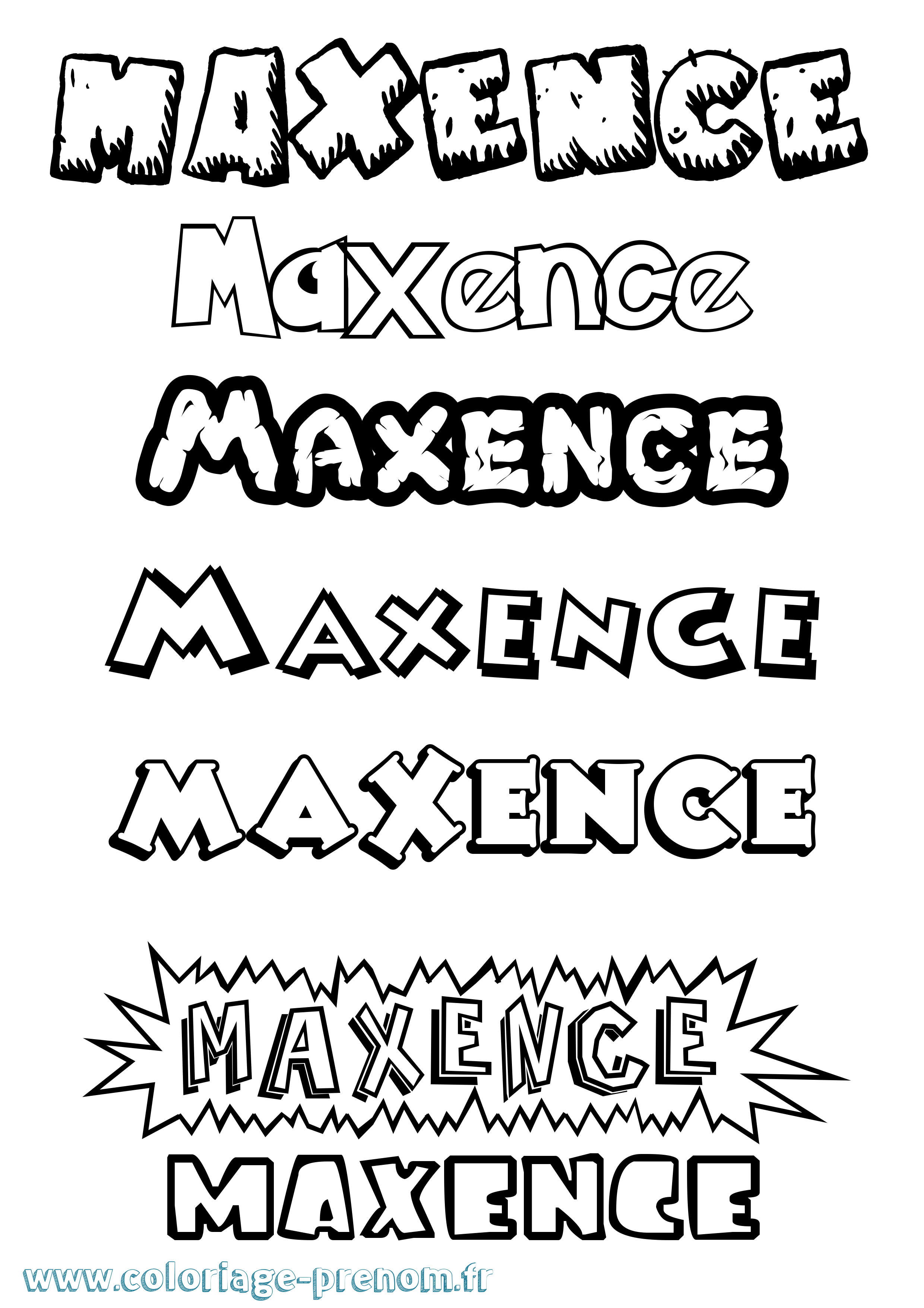 Coloriage prénom Maxence Dessin Animé
