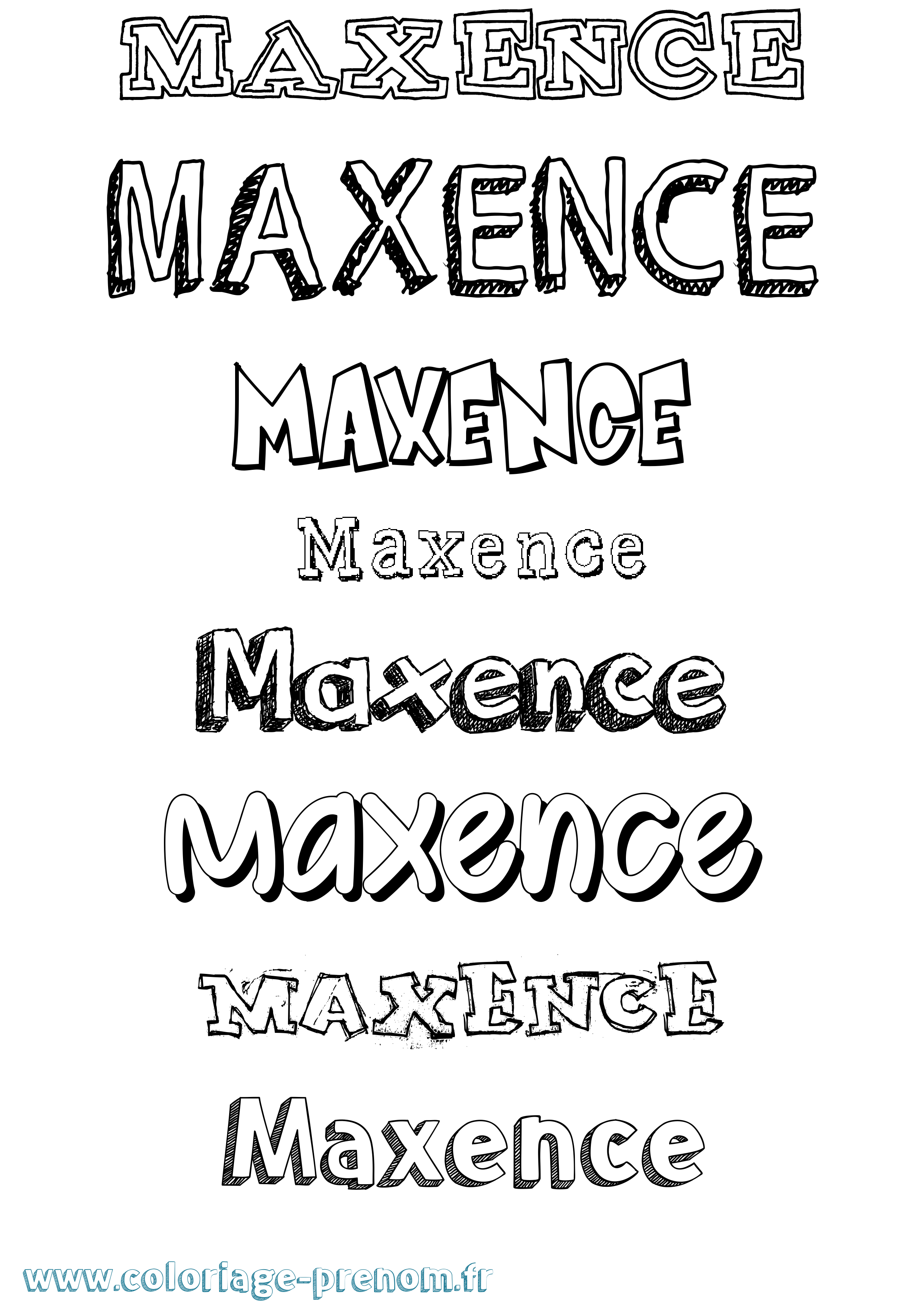 Coloriage prénom Maxence Dessiné
