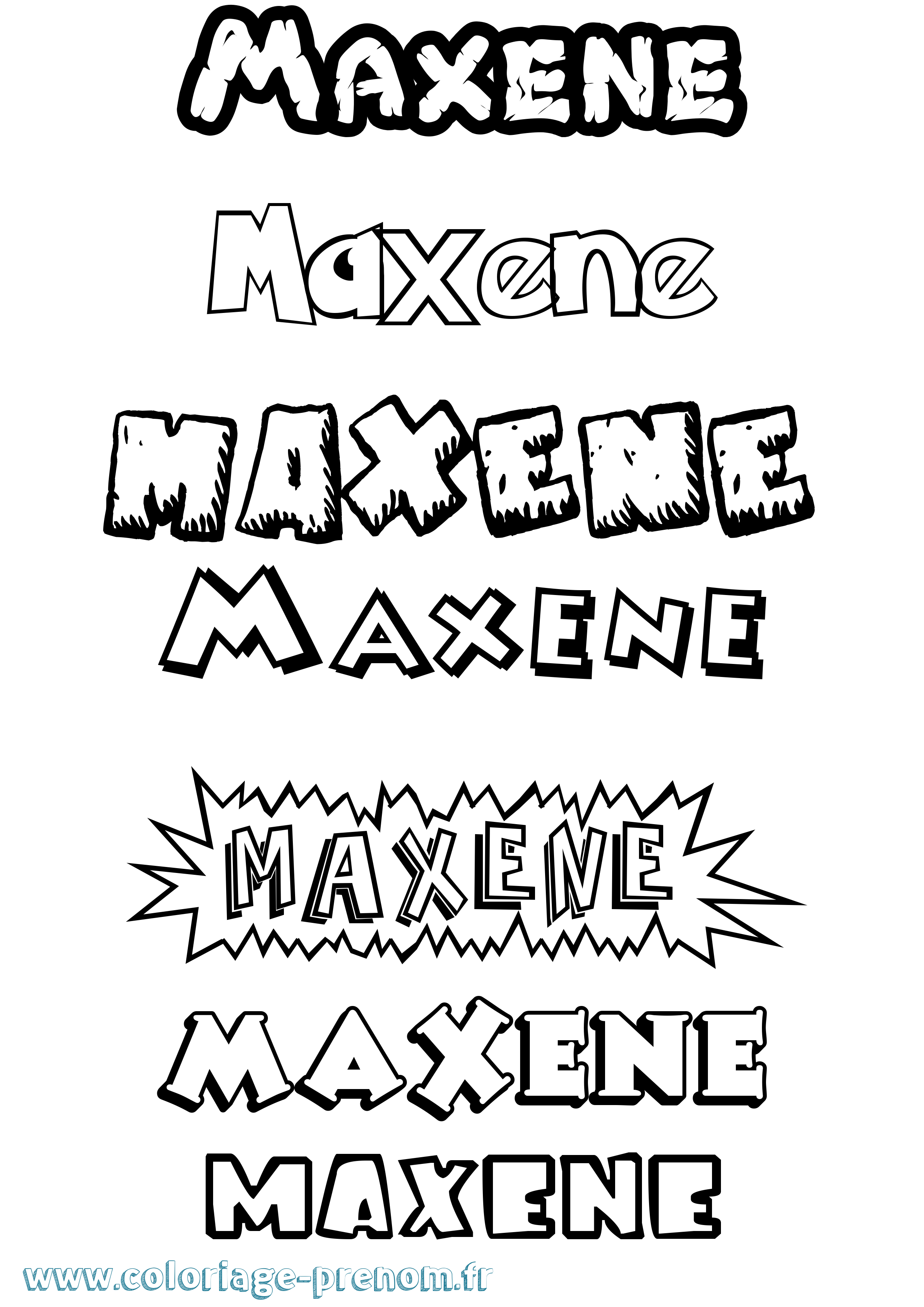 Coloriage prénom Maxene Dessin Animé