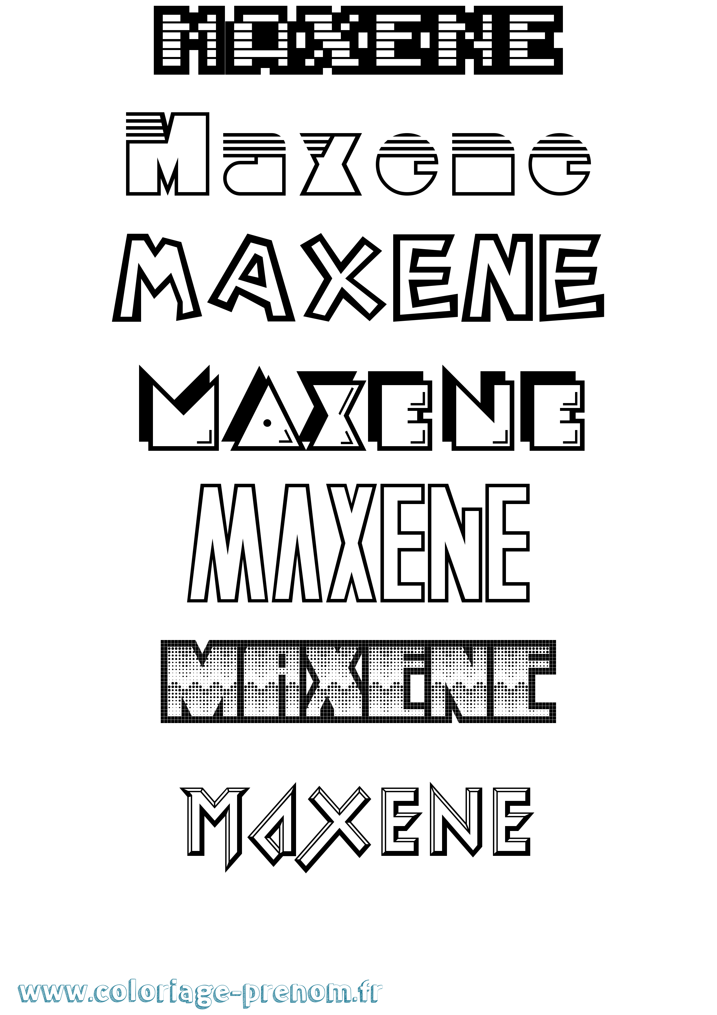 Coloriage prénom Maxene Jeux Vidéos
