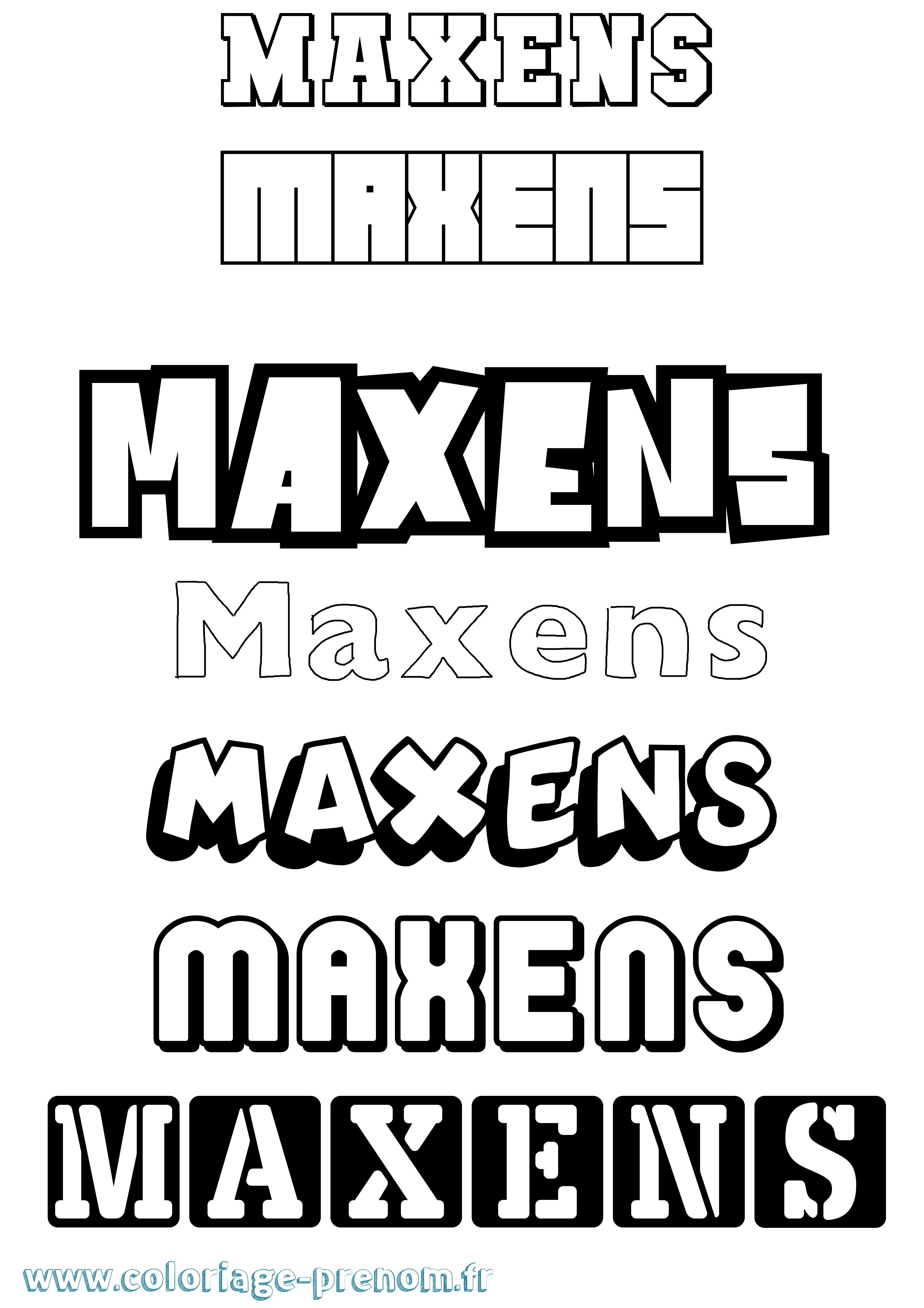Coloriage Maxens Simple Coloriage prénom Maxens Simple