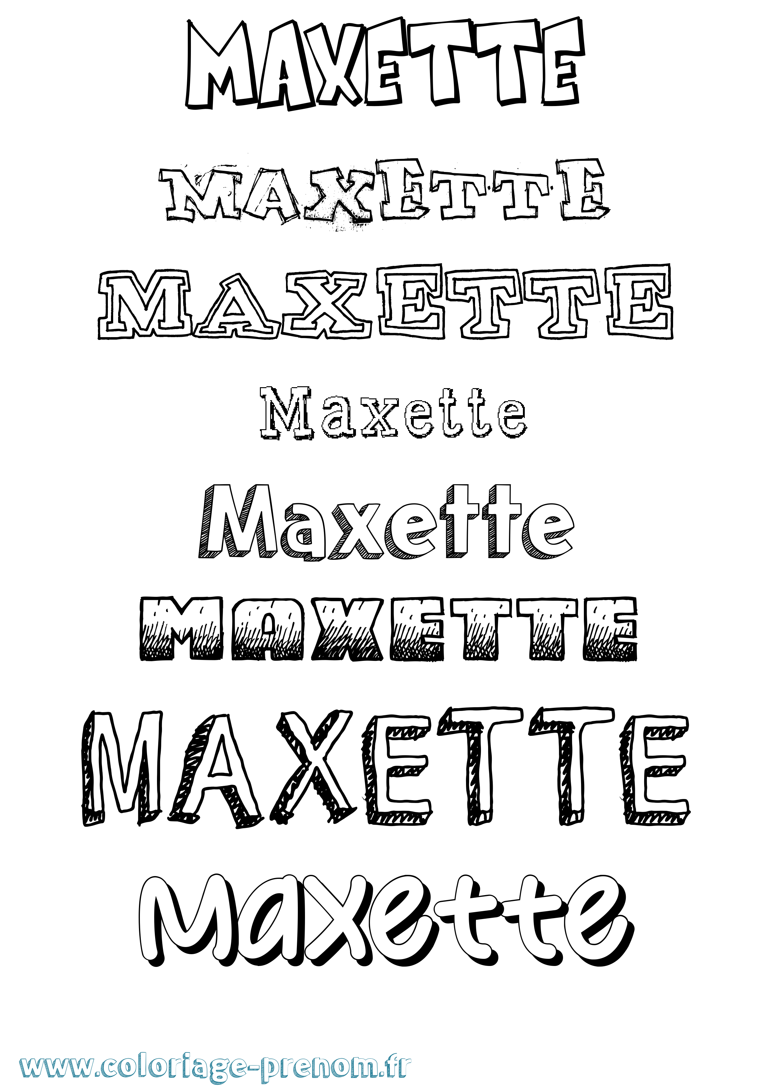 Coloriage prénom Maxette Dessiné