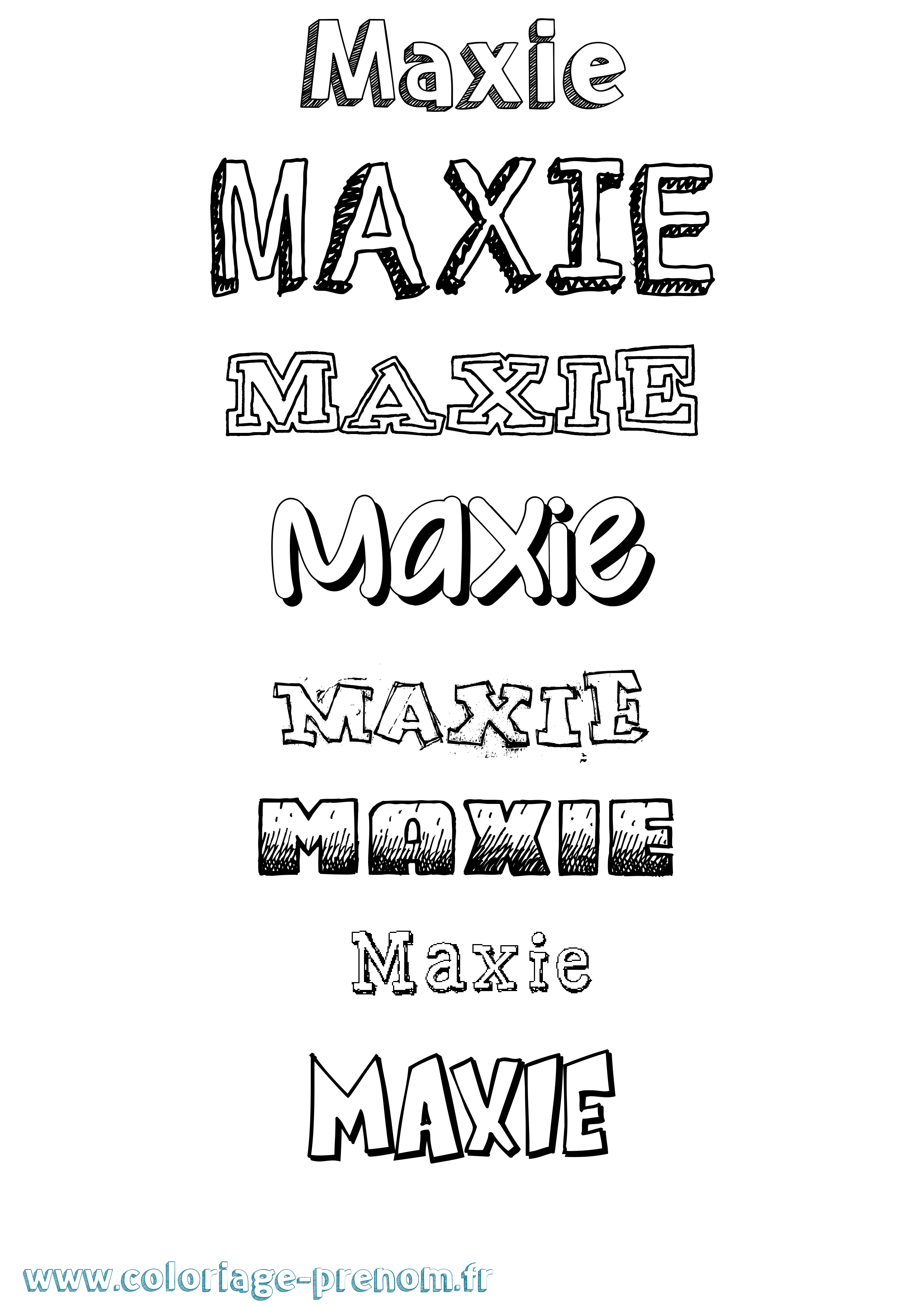 Coloriage prénom Maxie Dessiné