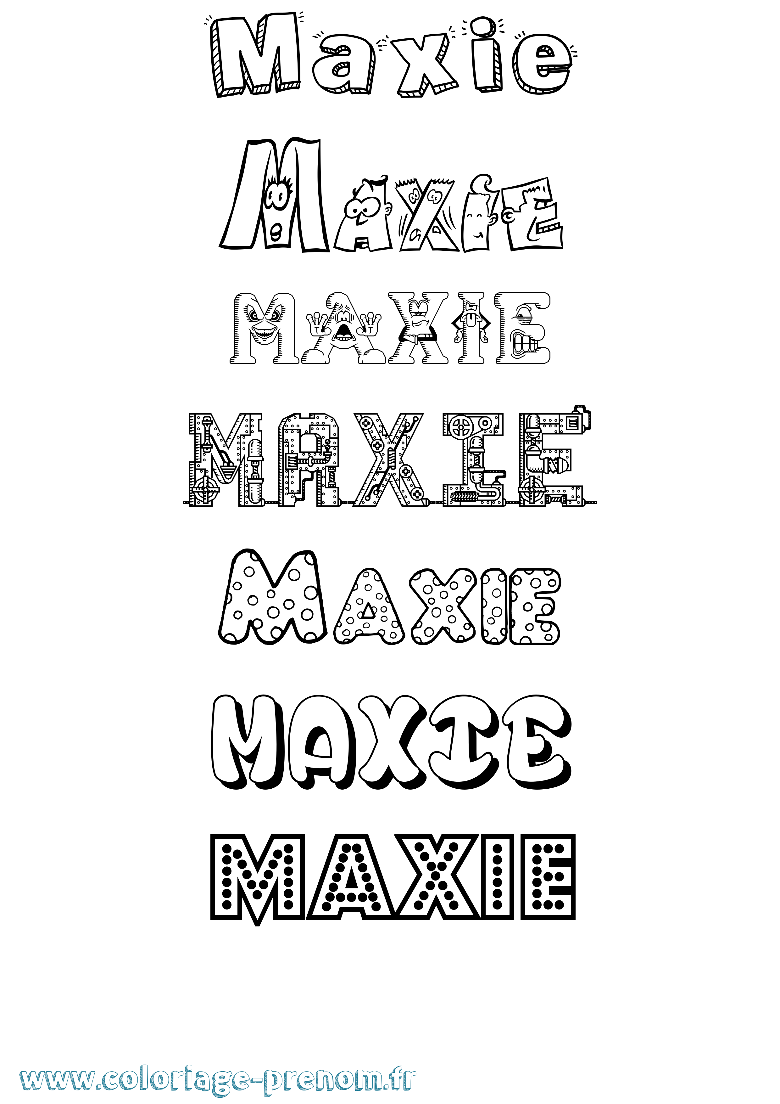 Coloriage prénom Maxie Fun