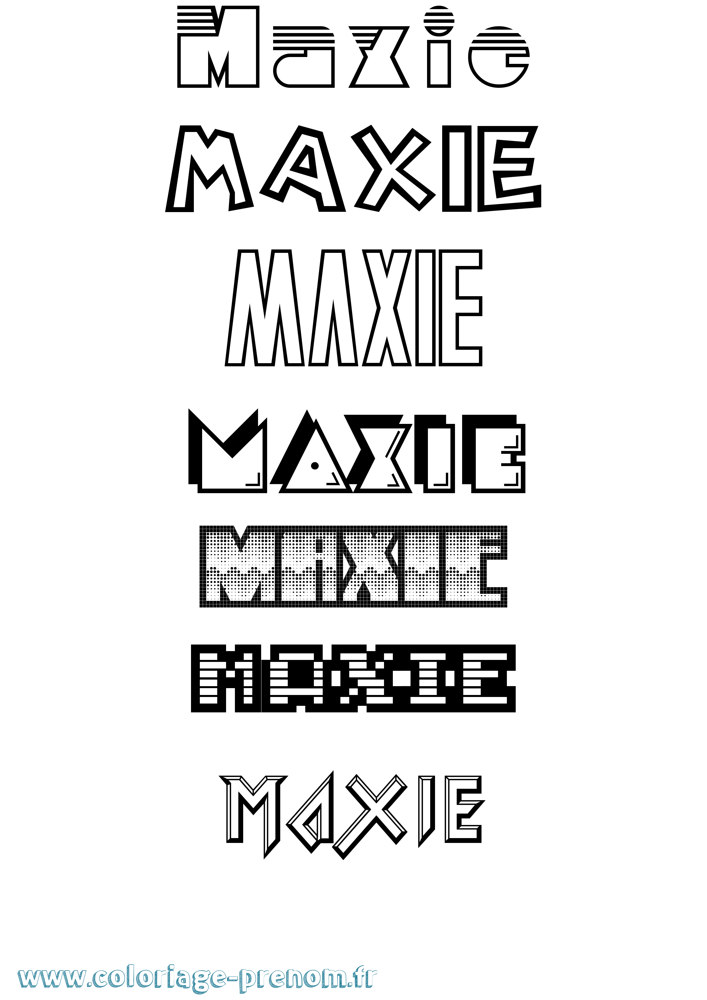 Coloriage prénom Maxie Jeux Vidéos