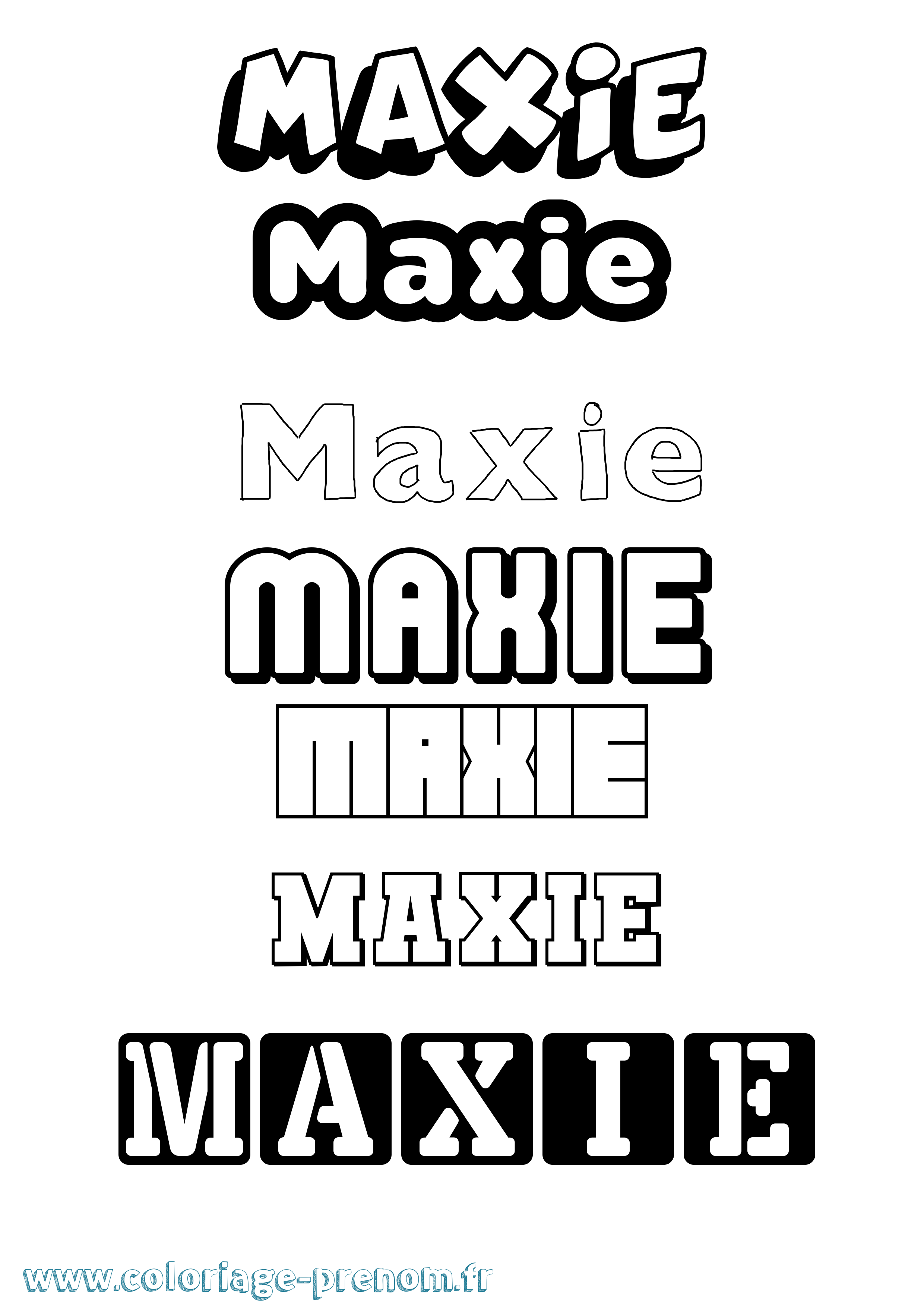 Coloriage prénom Maxie Simple