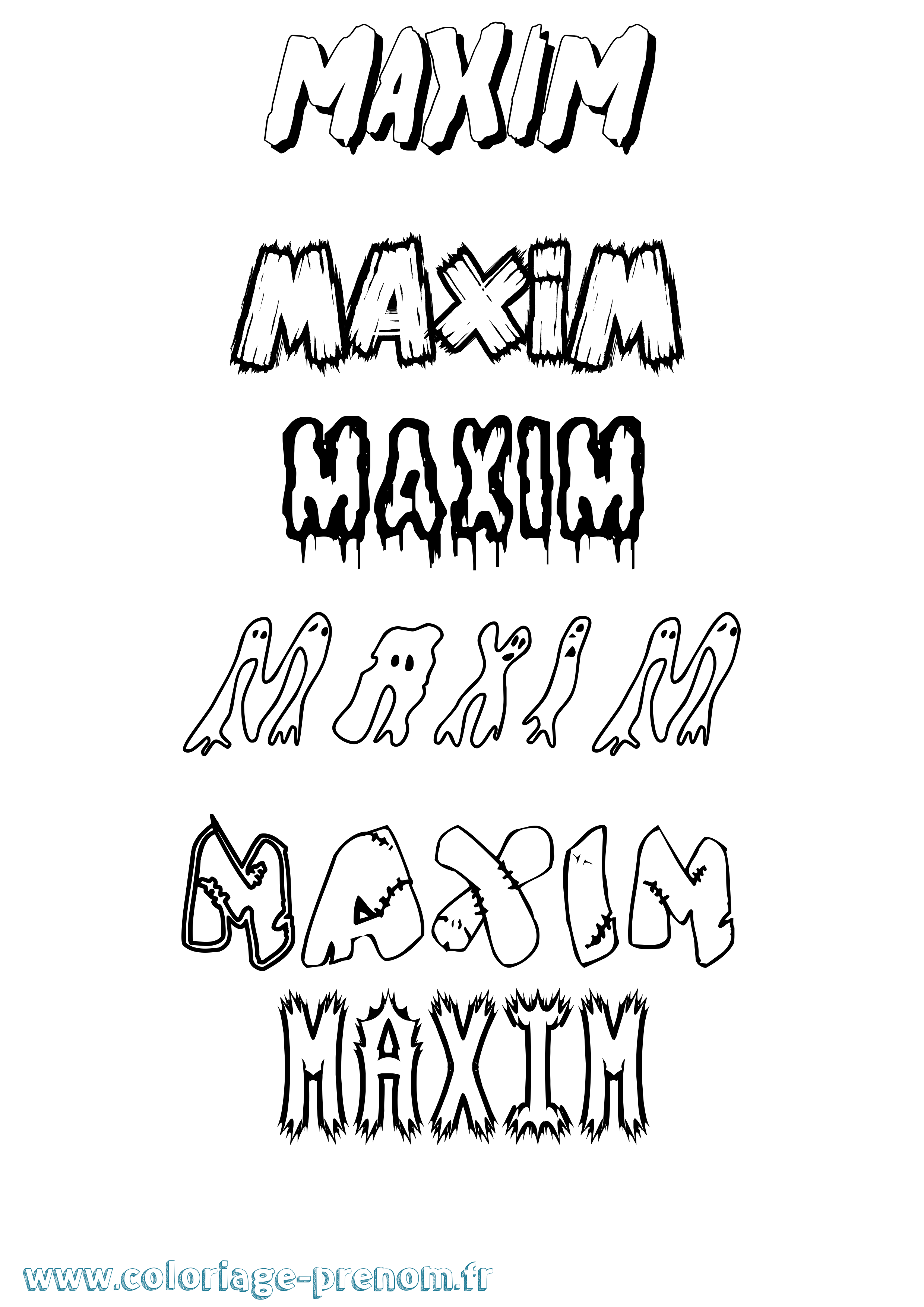 Coloriage prénom Maxim Frisson