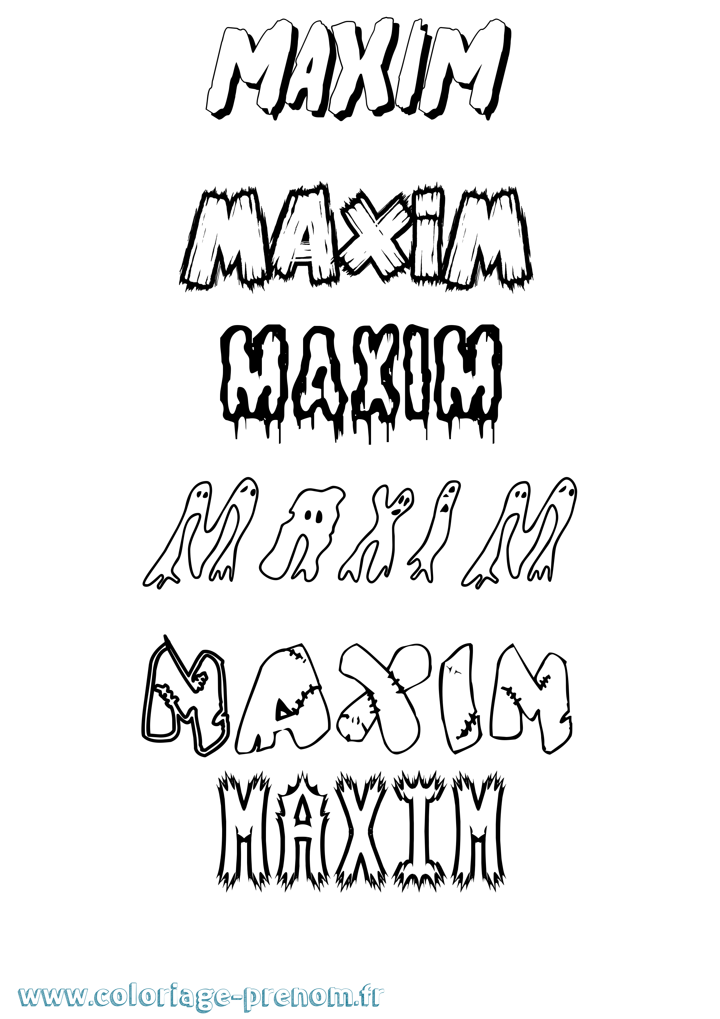 Coloriage Maxim Frisson Coloriage prénom Maxim Frisson