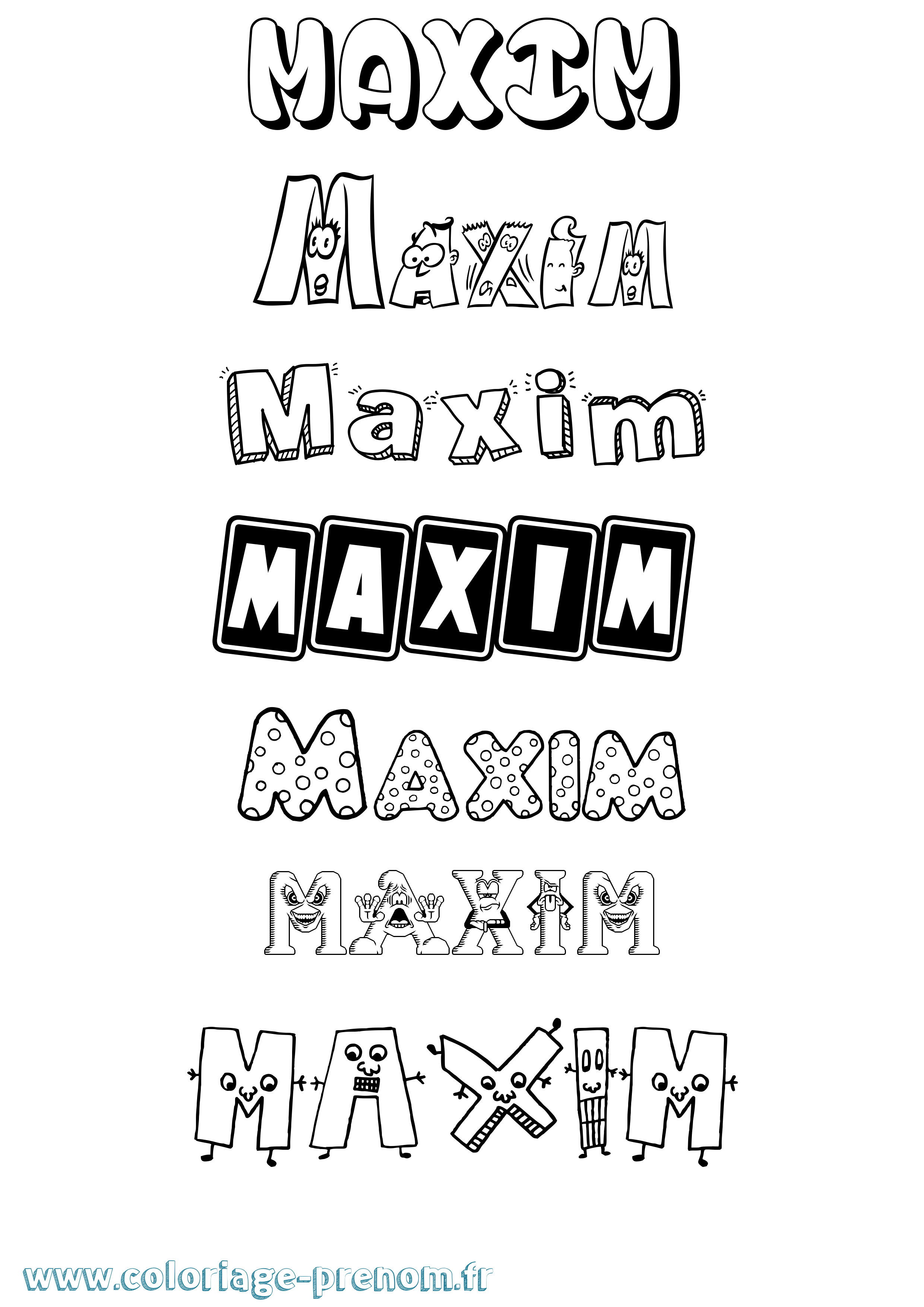 Coloriage Maxim Fun Coloriage prénom Maxim Fun