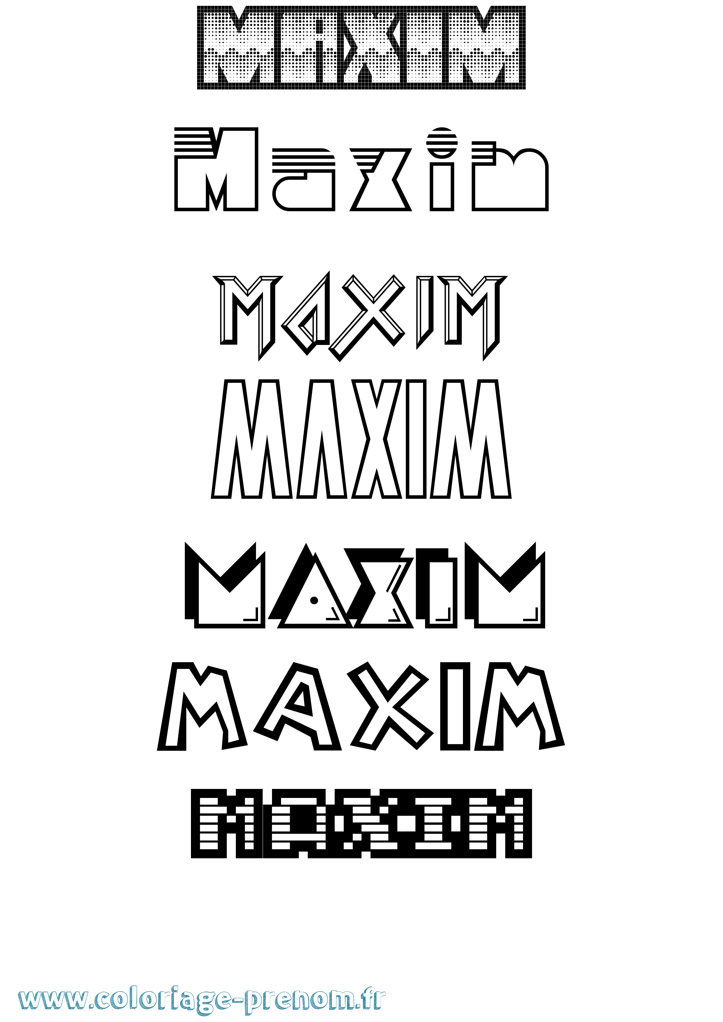 Coloriage Maxim Jeux Vidéos Coloriage prénom Maxim Jeux Vidéos