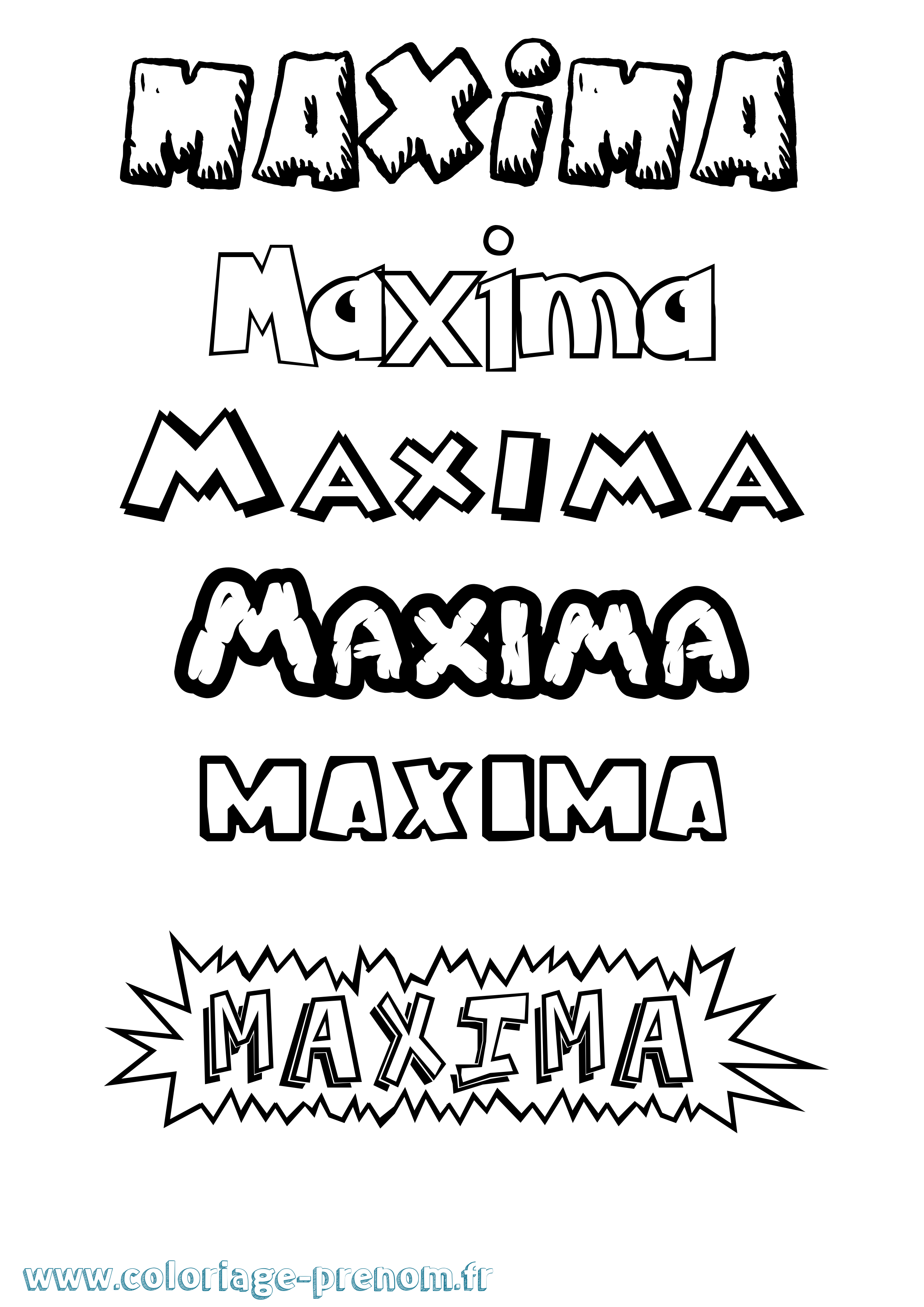 Coloriage prénom Maxima Dessin Animé