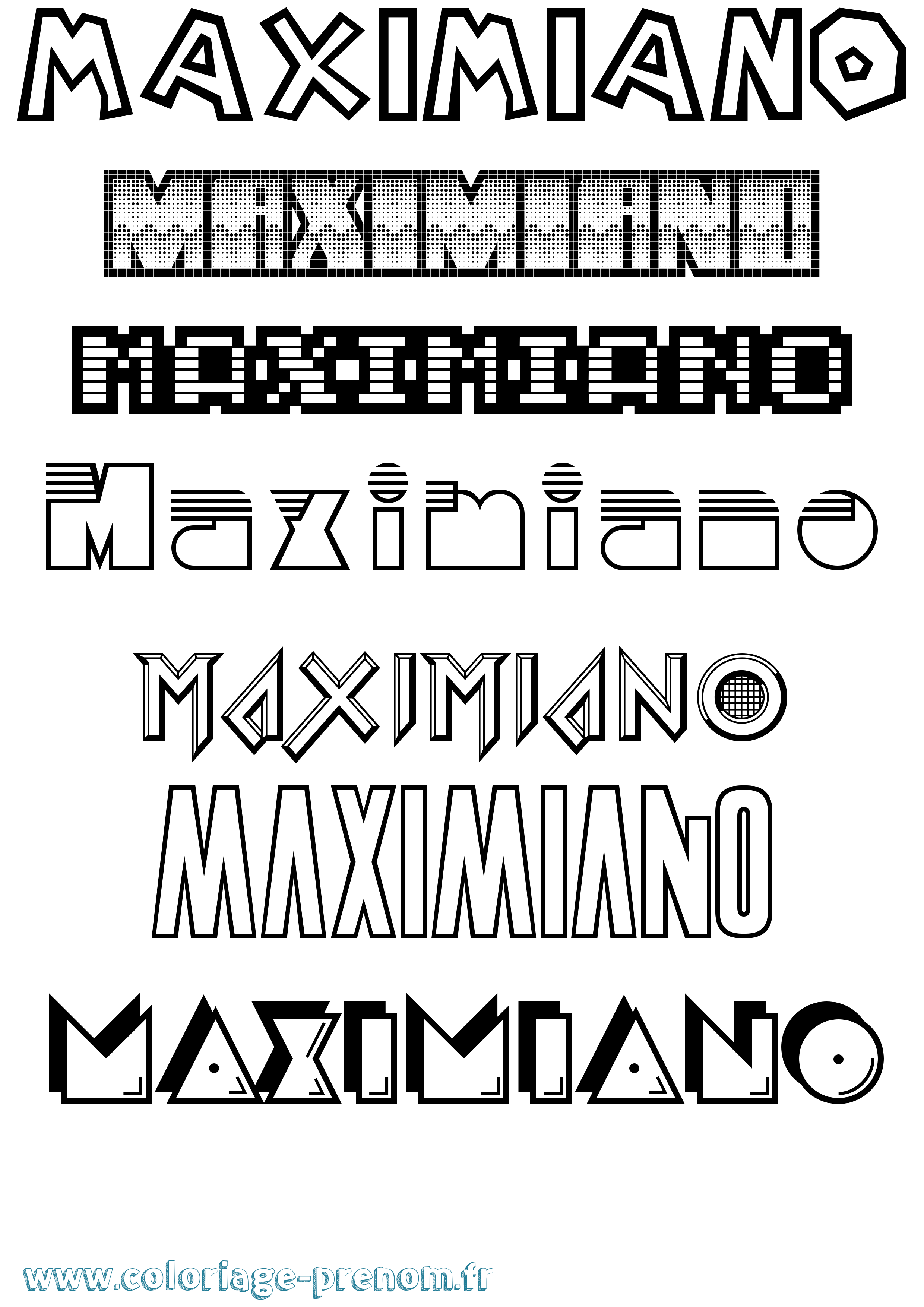 Coloriage prénom Maximiano Jeux Vidéos