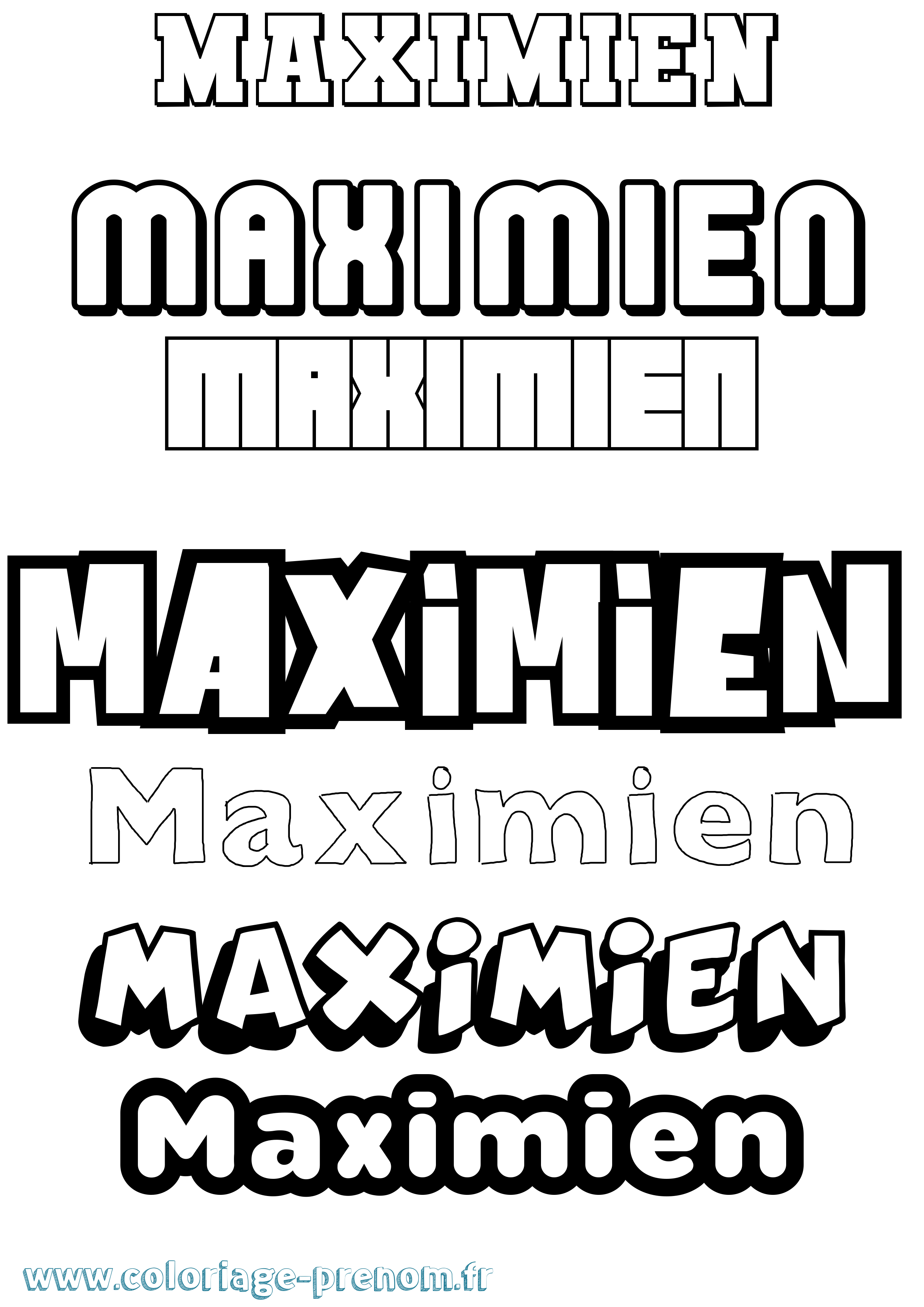 Coloriage prénom Maximien Simple