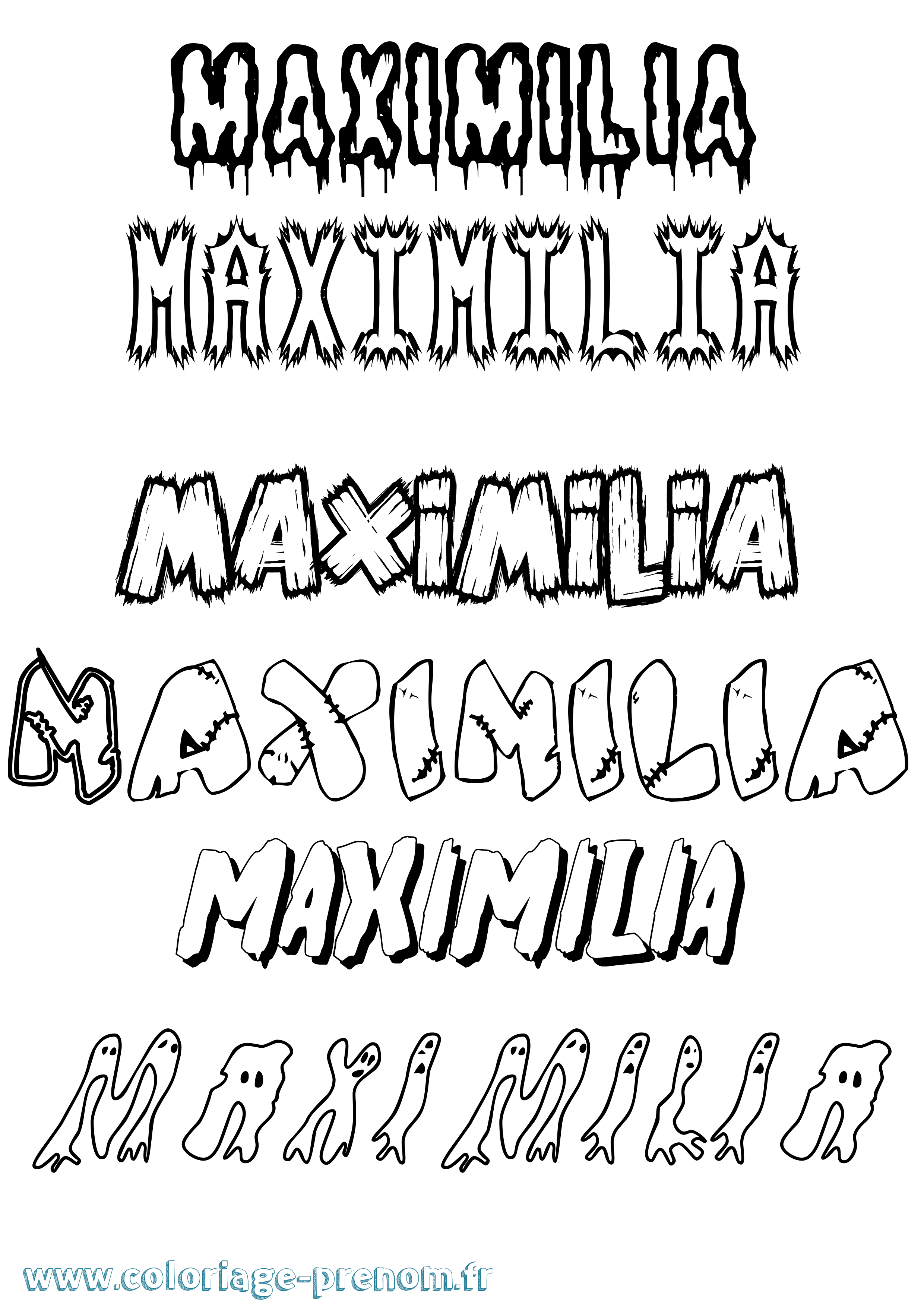 Coloriage prénom Maximilia Frisson