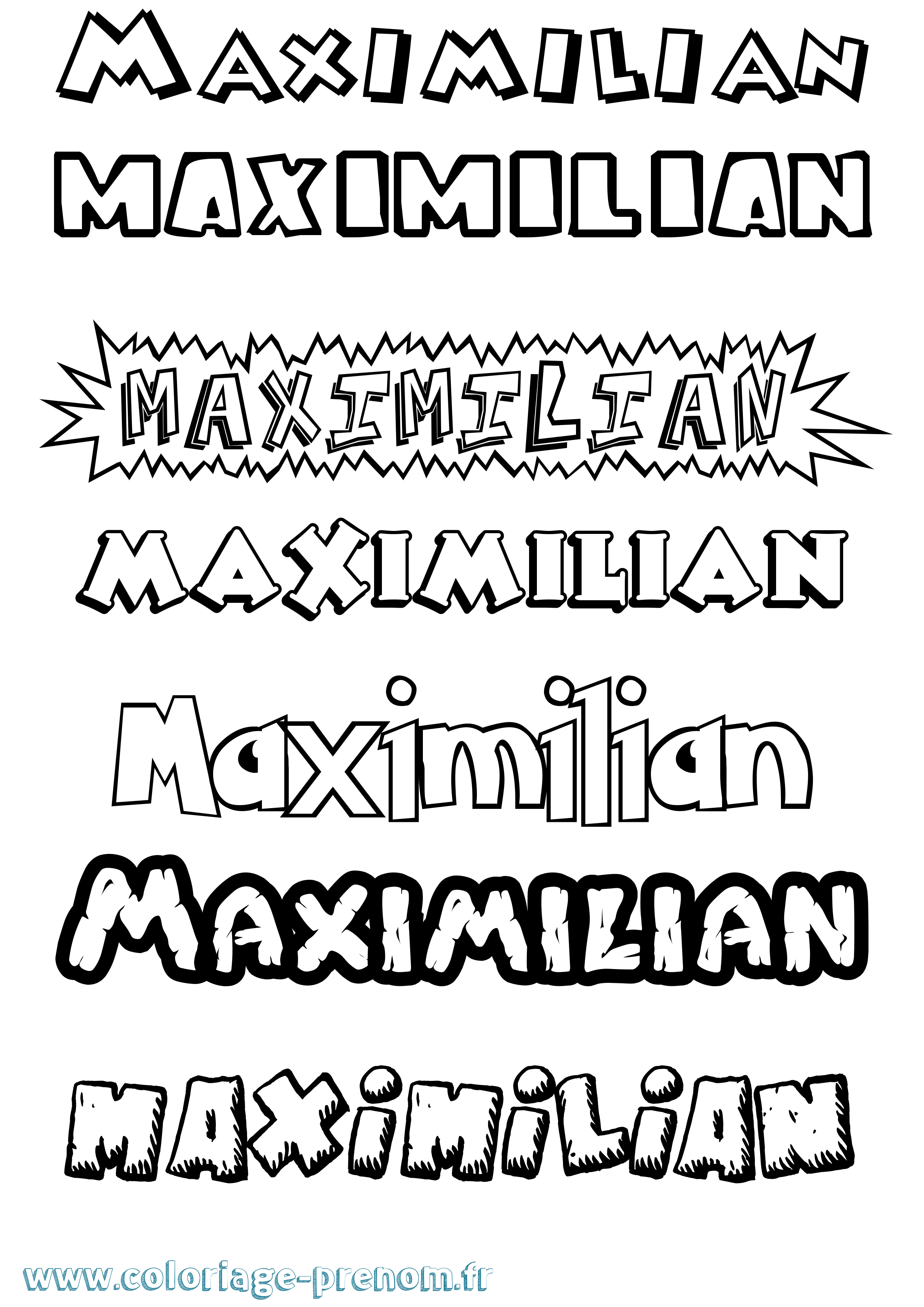 Coloriage prénom Maximilian Dessin Animé