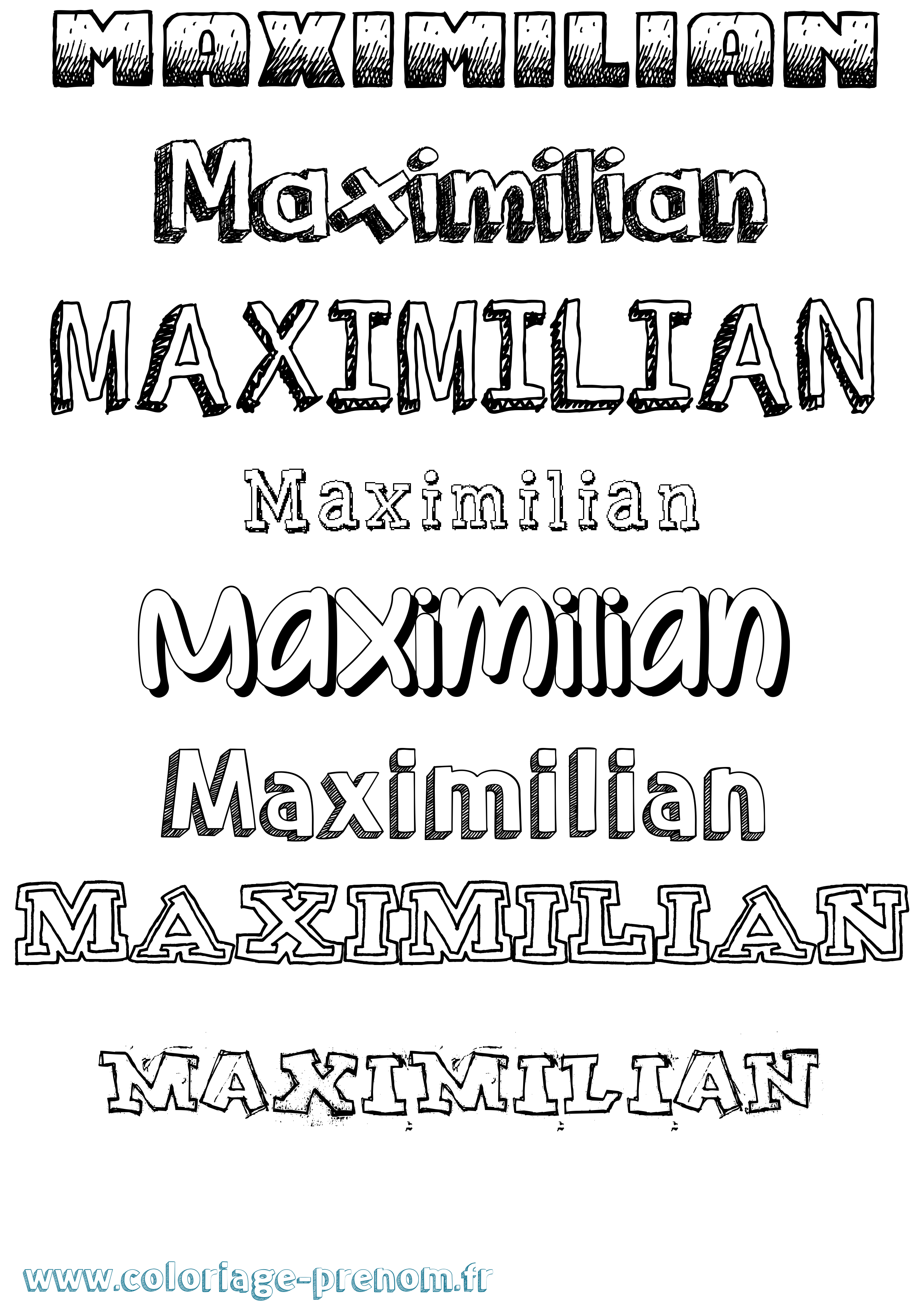 Coloriage prénom Maximilian Dessiné