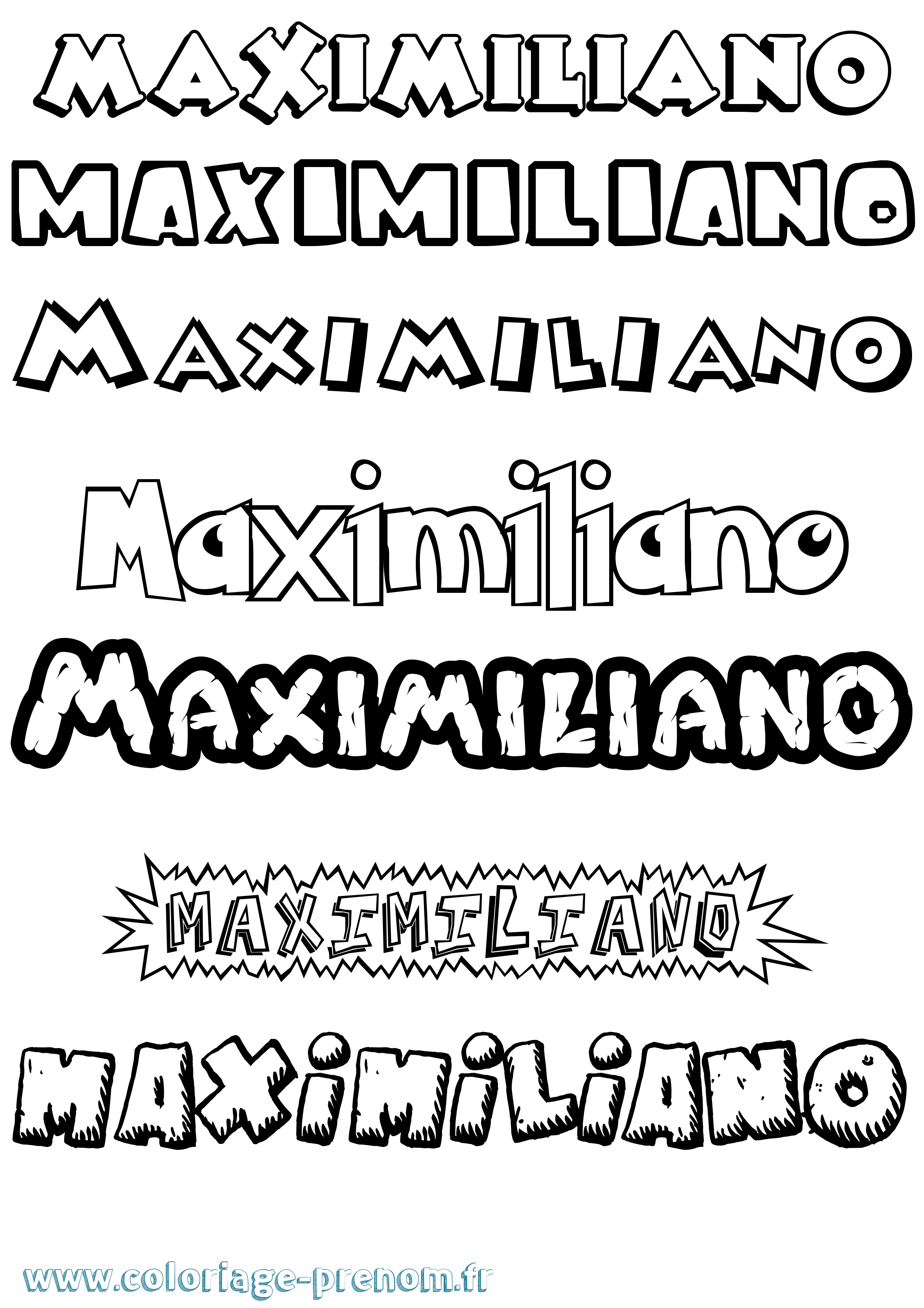 Coloriage prénom Maximiliano Dessin Animé
