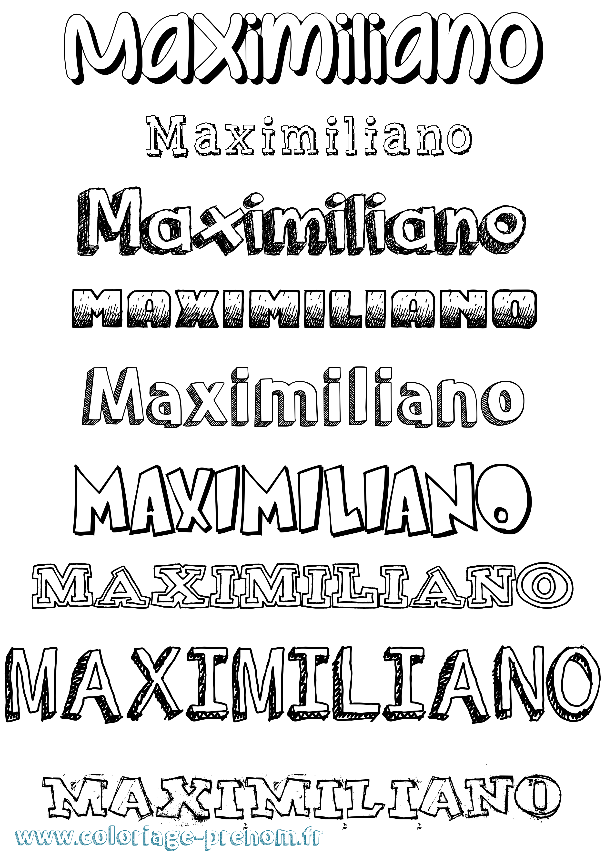 Coloriage prénom Maximiliano Dessiné