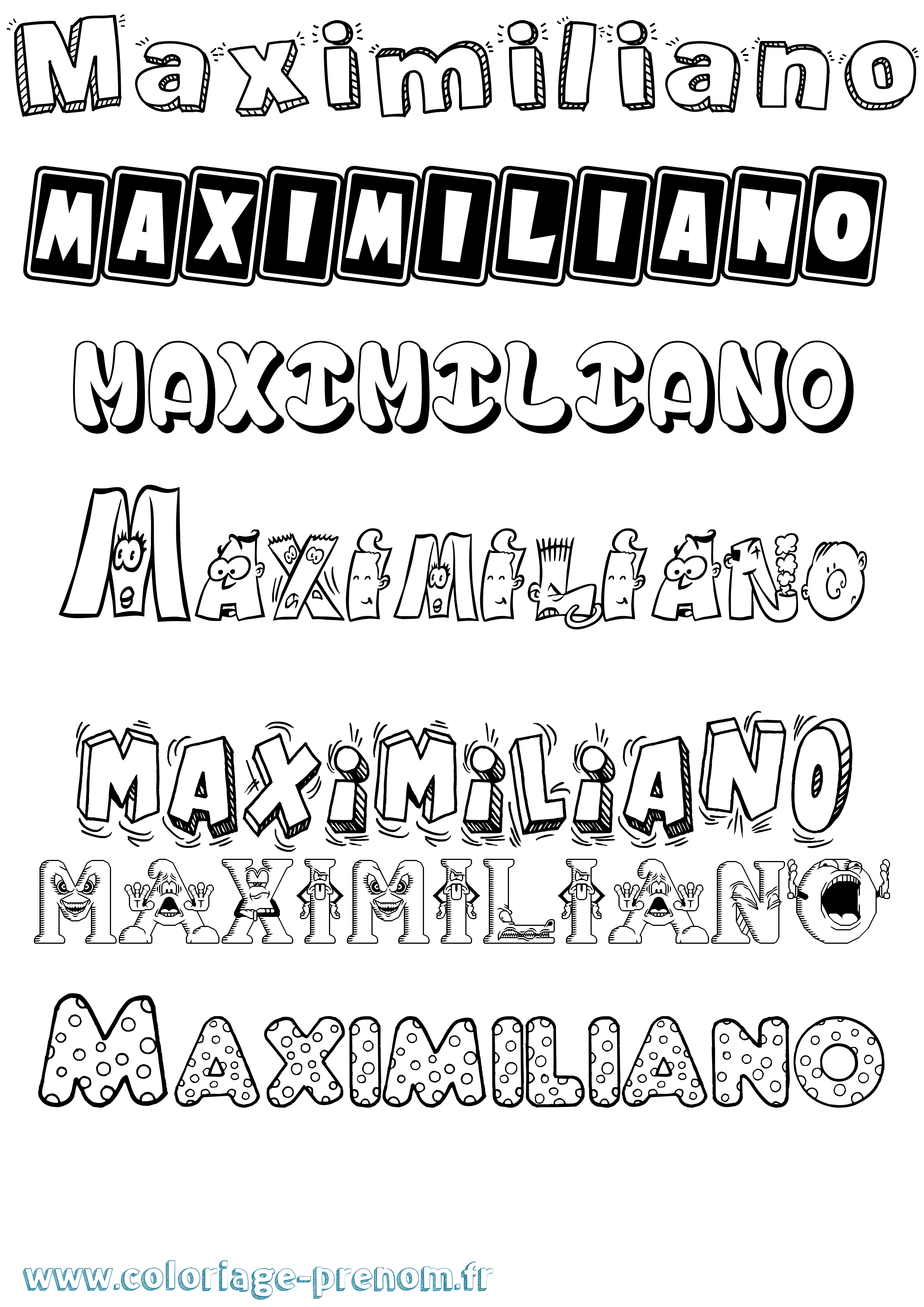 Coloriage prénom Maximiliano Fun