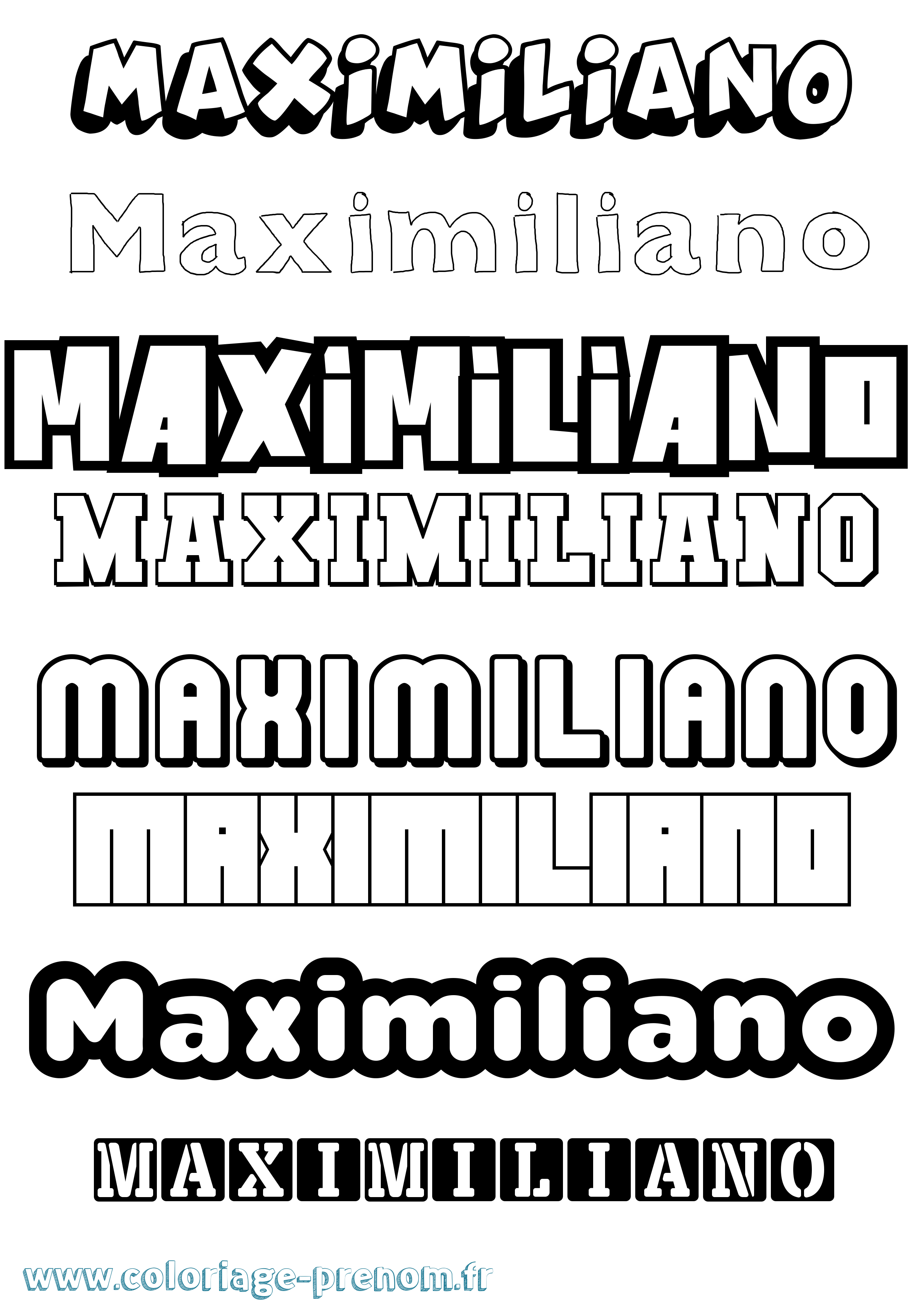 Coloriage prénom Maximiliano Simple
