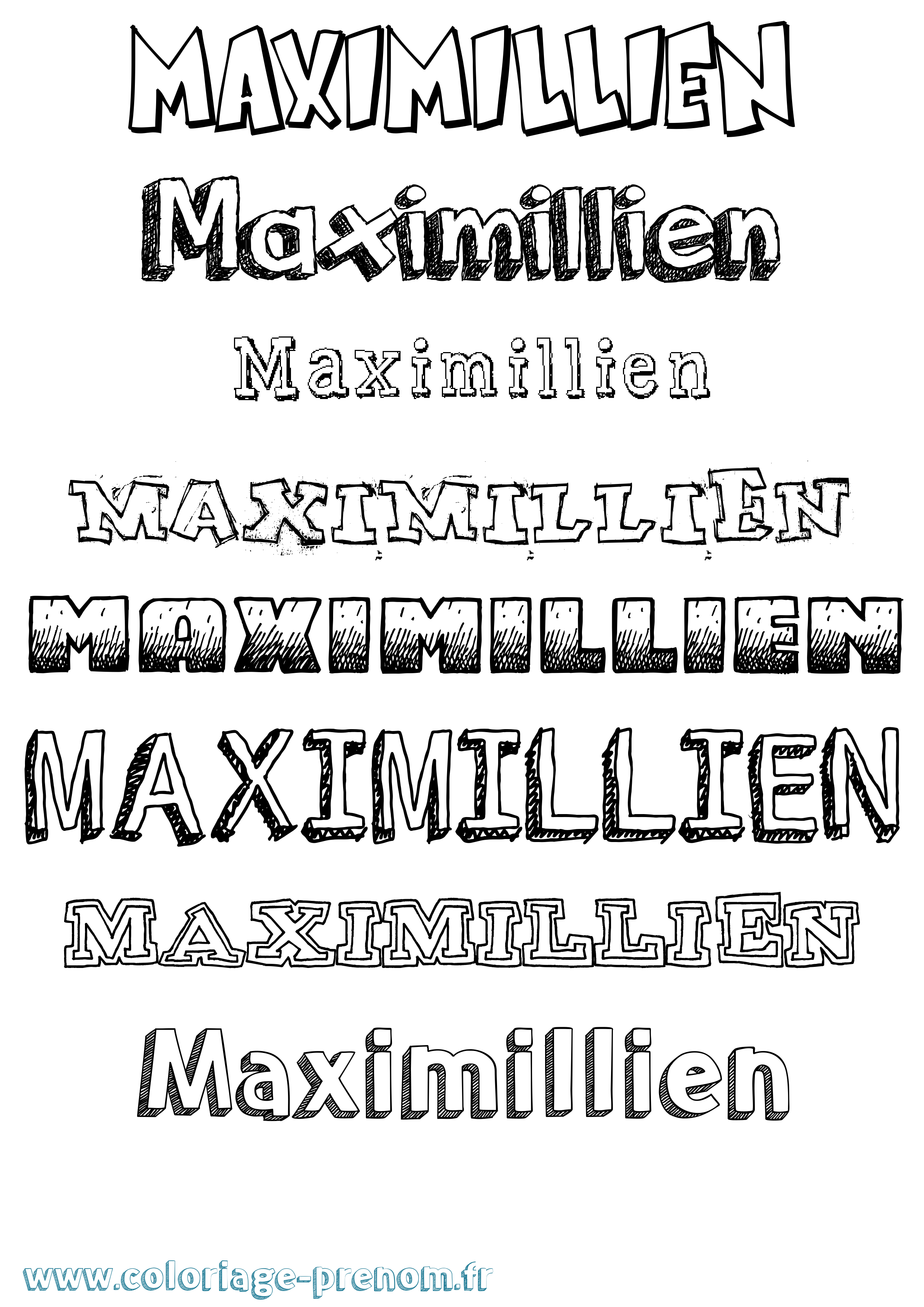 Coloriage prénom Maximillien Dessiné