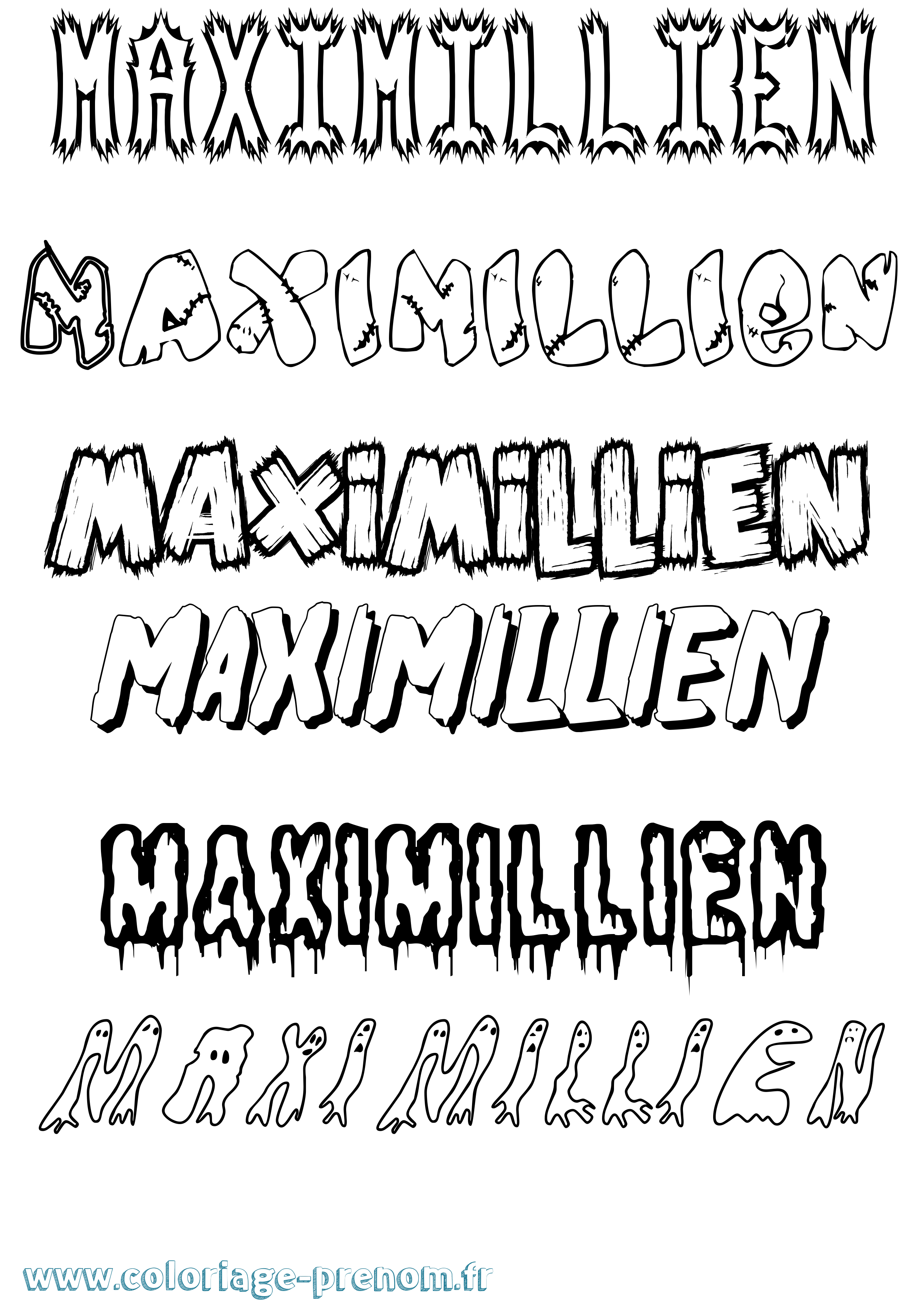 Coloriage prénom Maximillien Frisson
