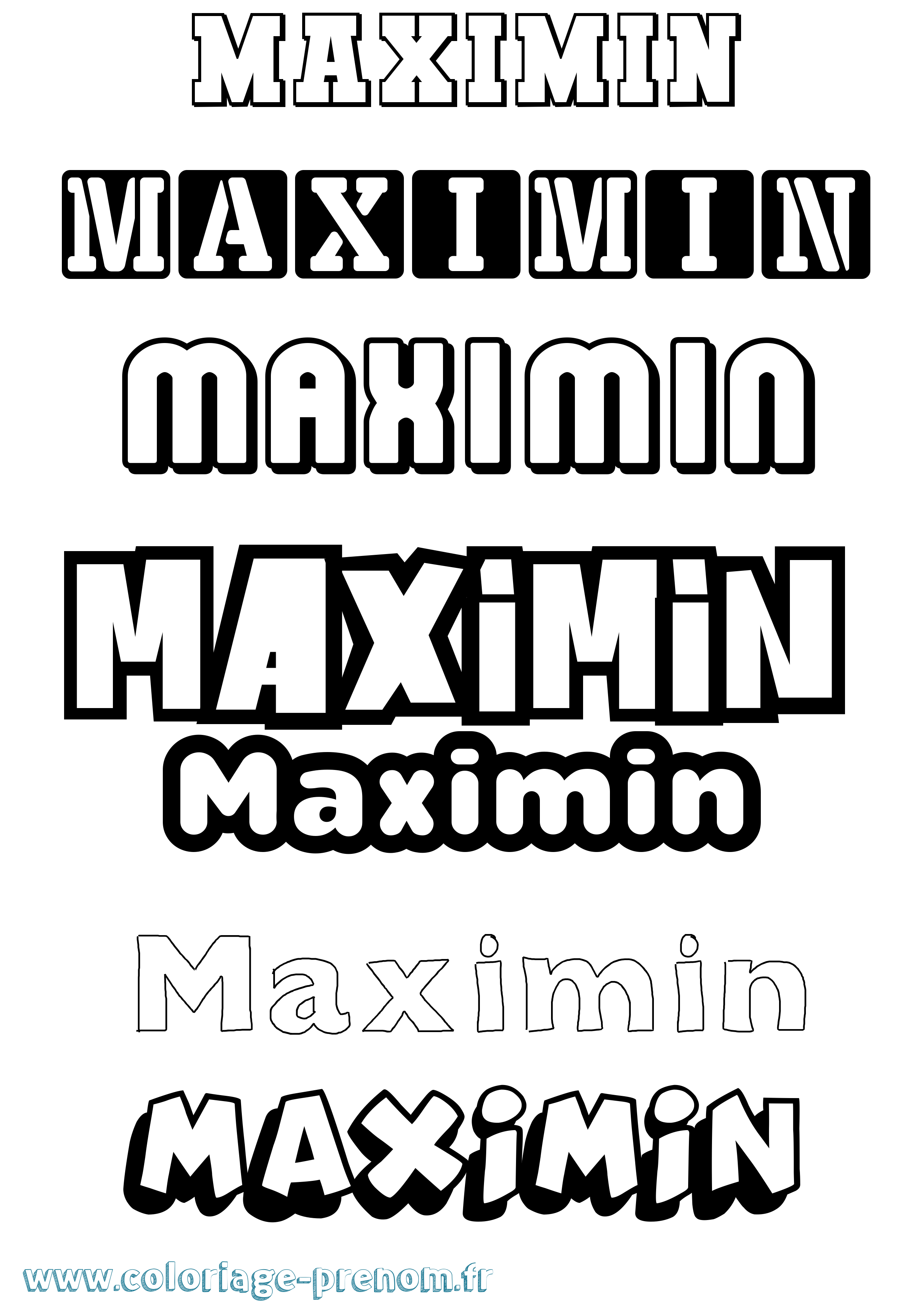 Coloriage prénom Maximin Simple