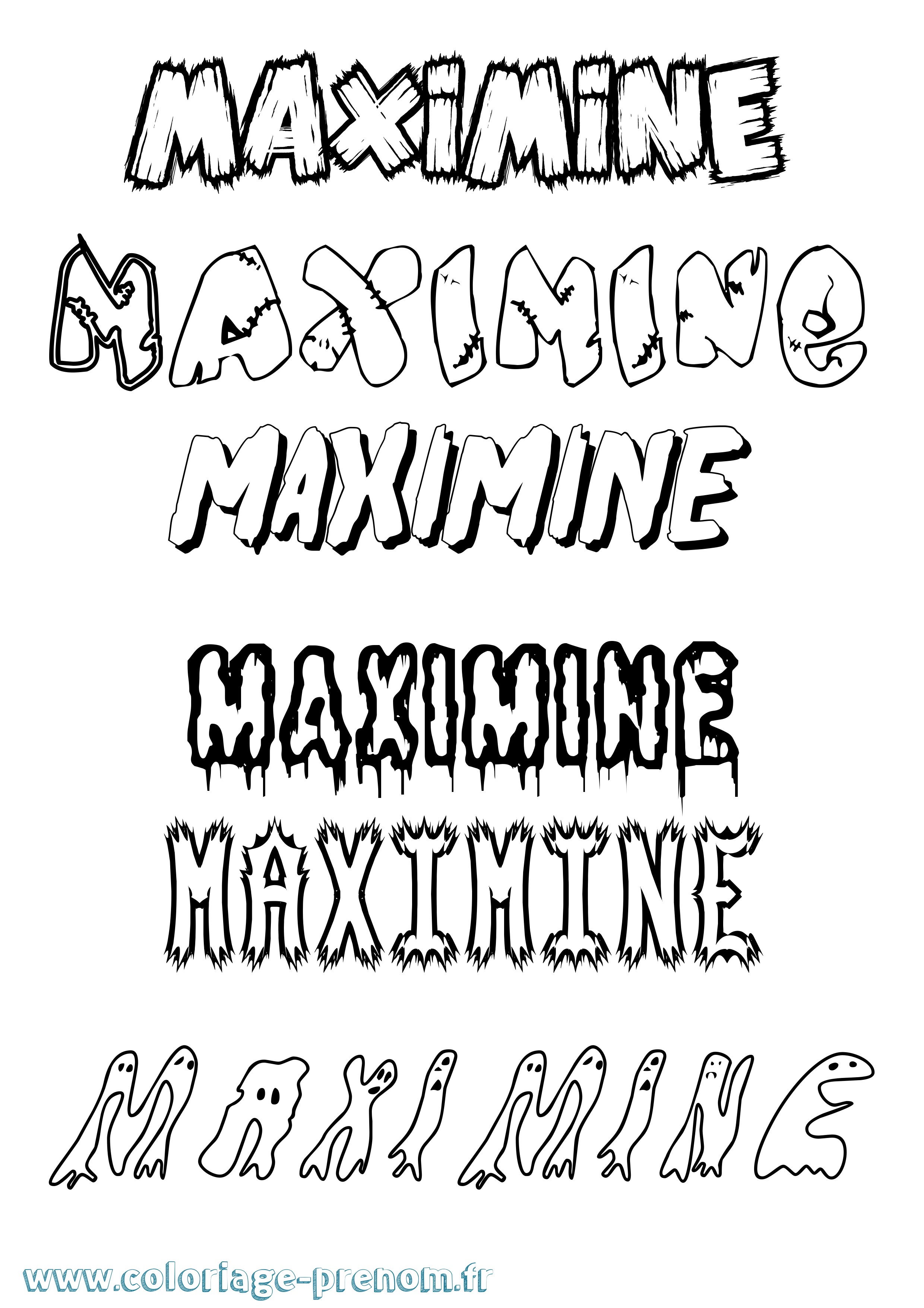 Coloriage prénom Maximine Frisson