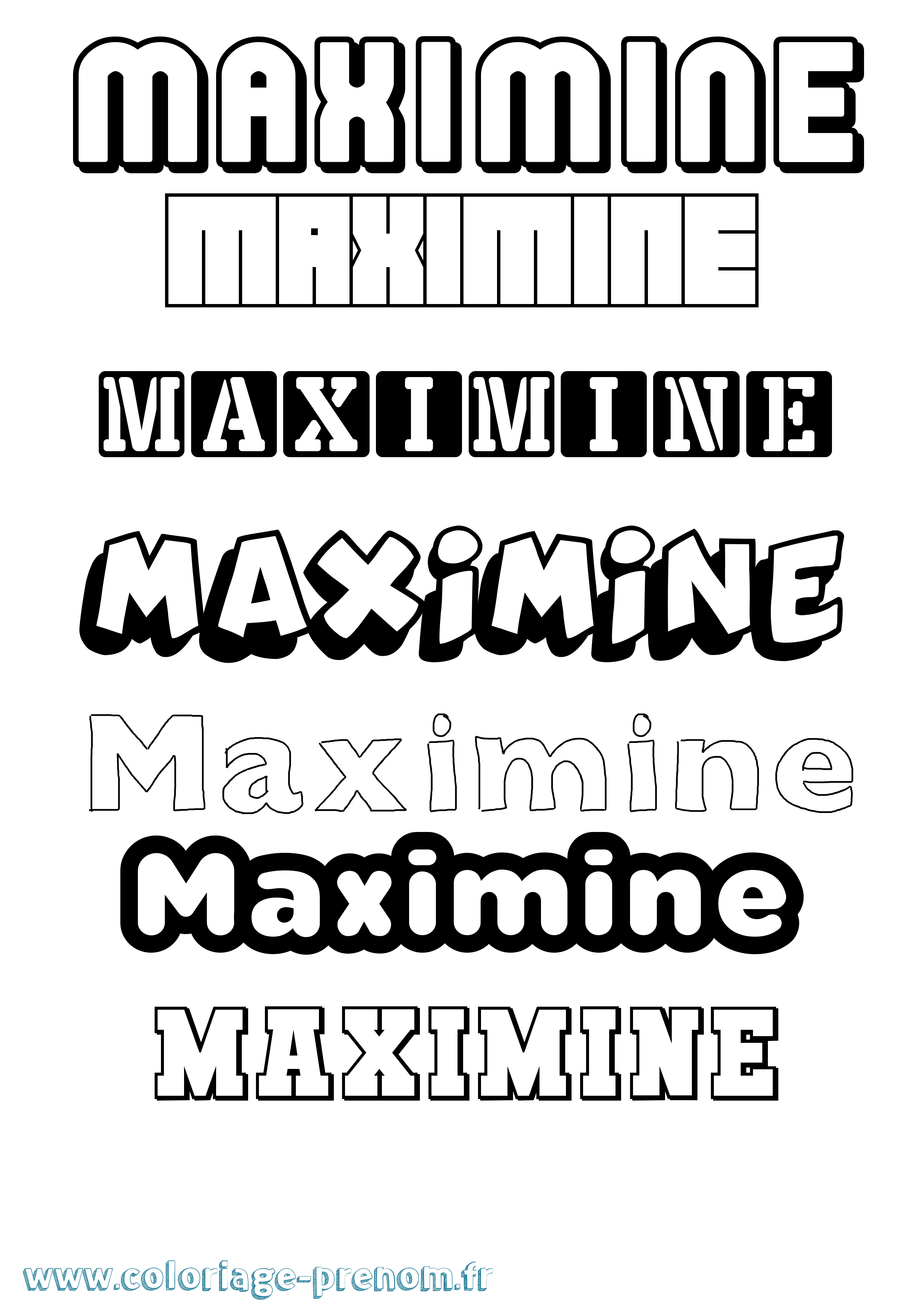 Coloriage prénom Maximine Simple