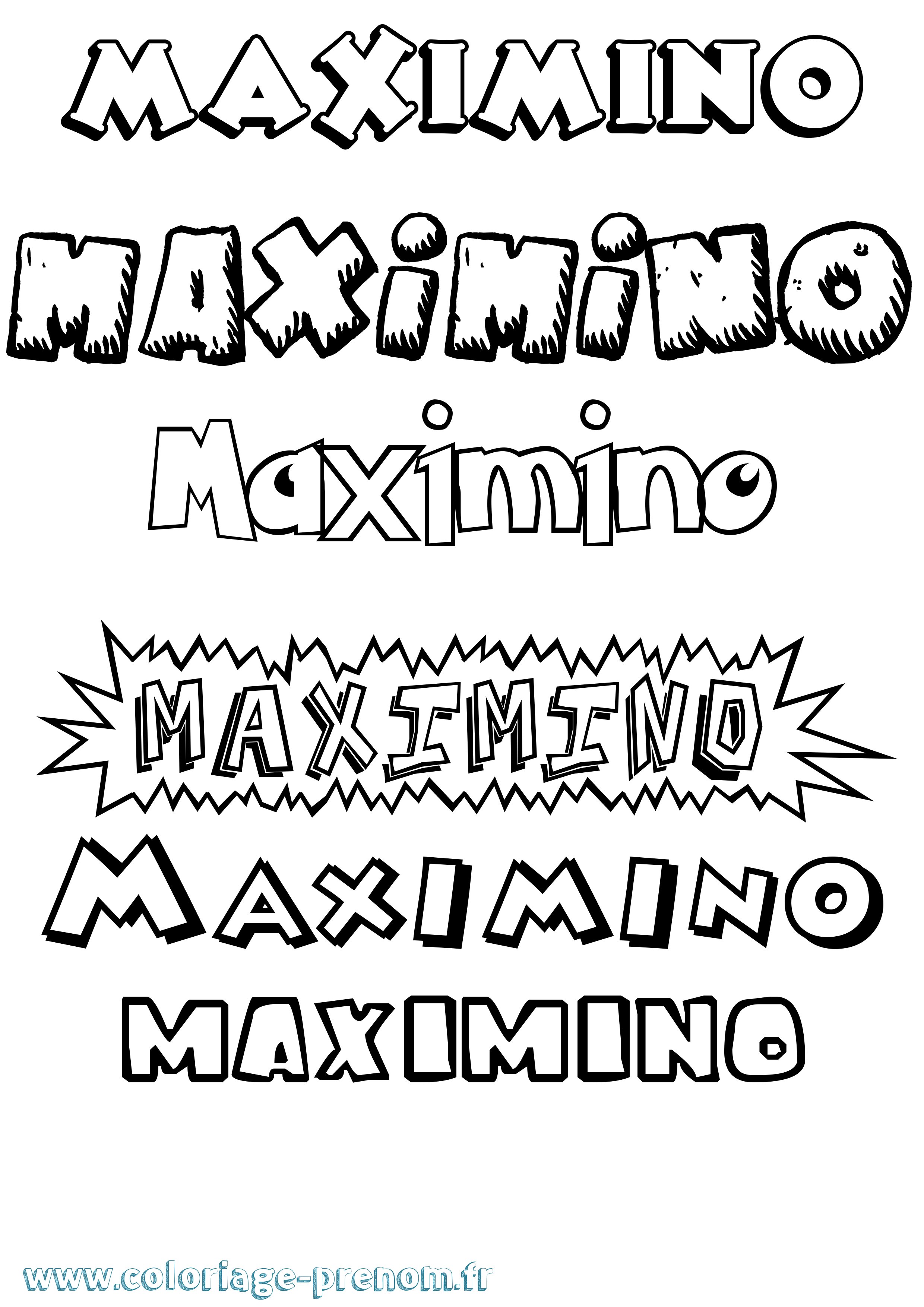 Coloriage prénom Maximino Dessin Animé